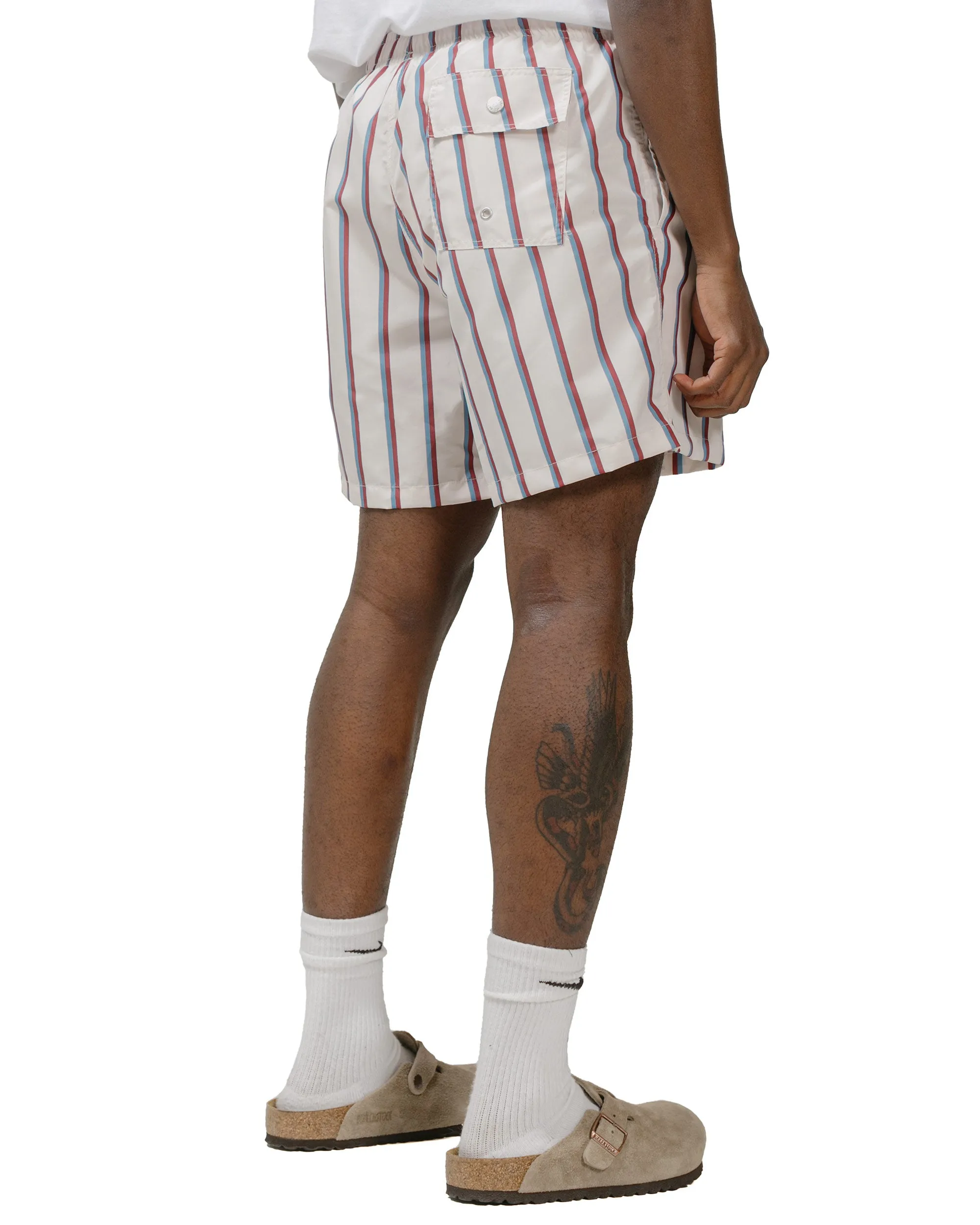 Bather Red & Blue Fine Stripe Swim Trunk sold by Lost & Found product image thumbnail 3