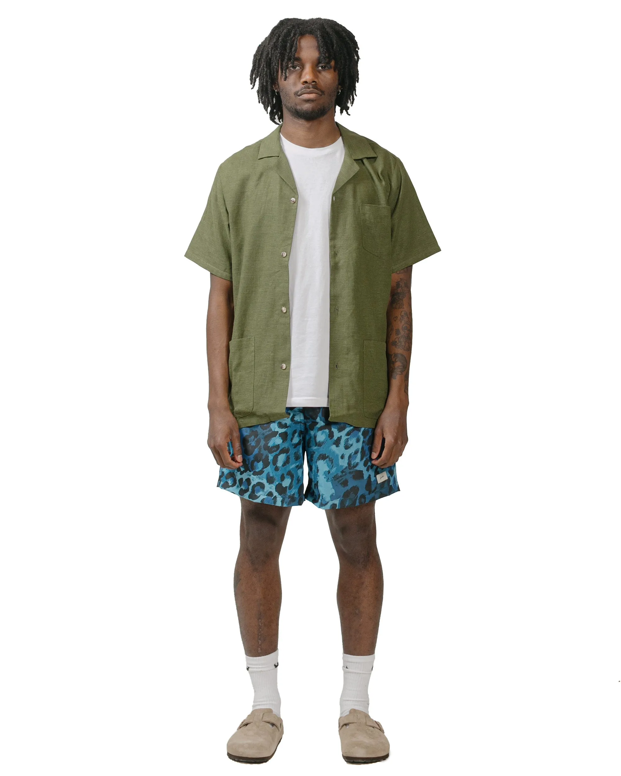 Bather Olive Linen Traveler Shirt sold by Lost & Found product image thumbnail 4