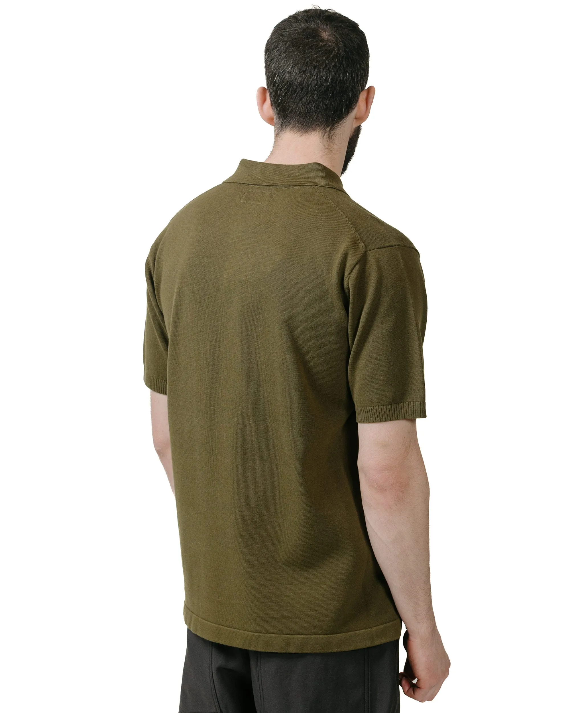 Beams Plus Knit Polo Solid 12G Green sold by Lost & Found product image thumbnail 3