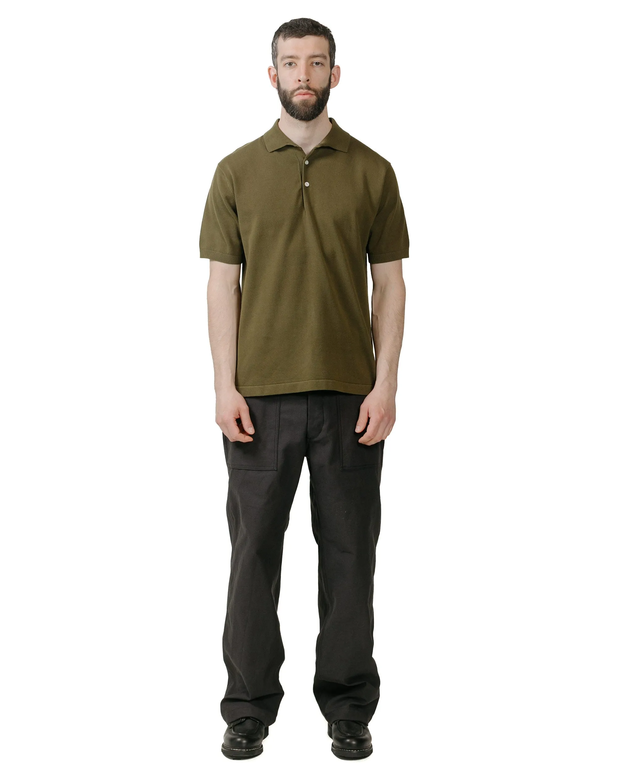 Beams Plus Knit Polo Solid 12G Green sold by Lost & Found product image thumbnail 4