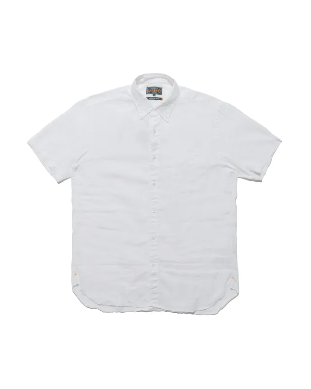 Beams Plus B.D. Short Sleeve COOLMAX® Linen White sold by Lost & Found