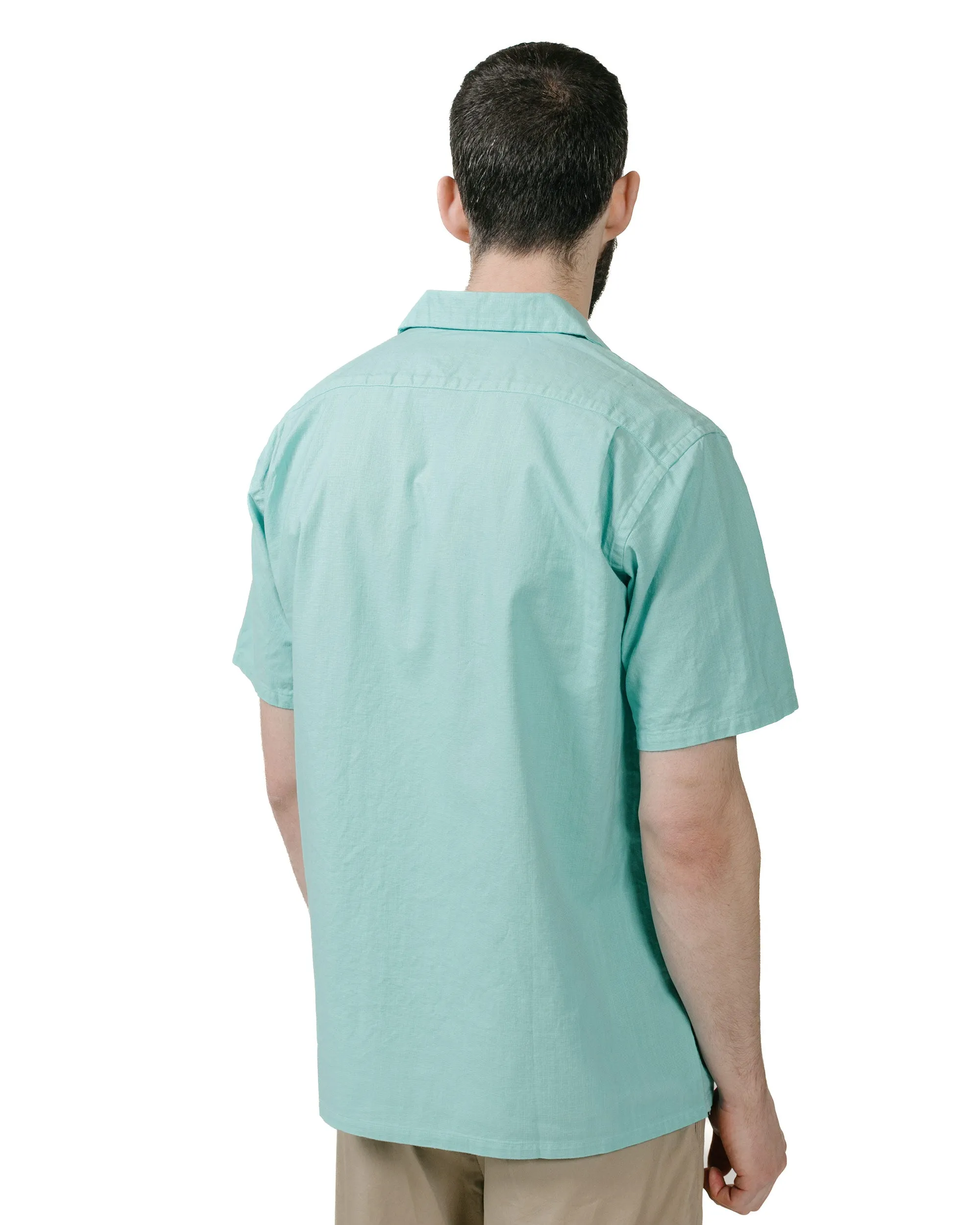 Beams Plus Open Collar Cotton Linen Panama Garment Dye Mint Green sold by Lost & Found product image thumbnail 3