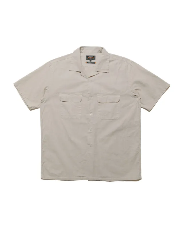 Beams Plus Open Collar Cotton Linen Panama Garment Dye Sand sold by Lost & Found