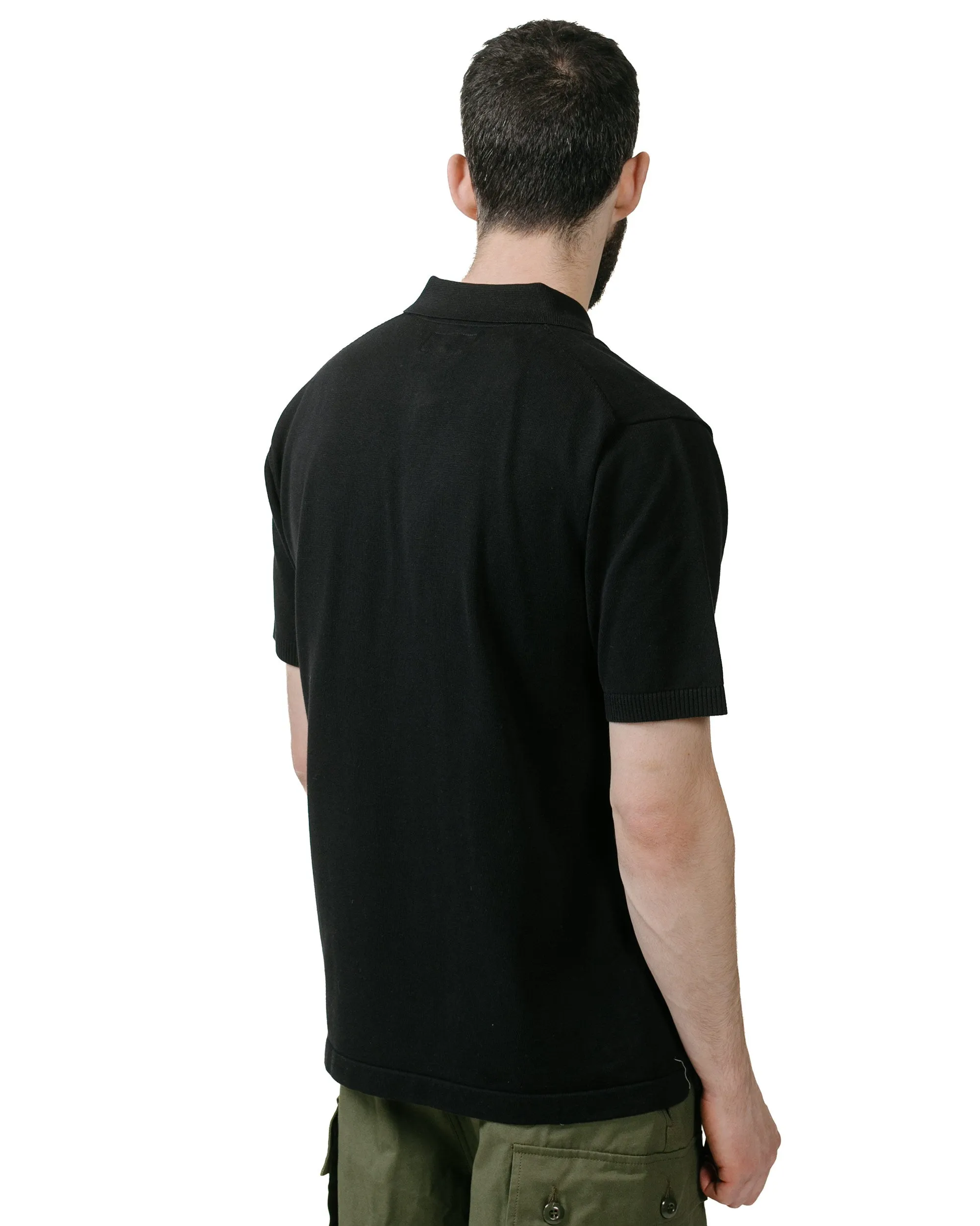 Beams Plus Knit Polo Solid 12G Black sold by Lost & Found product image thumbnail 3