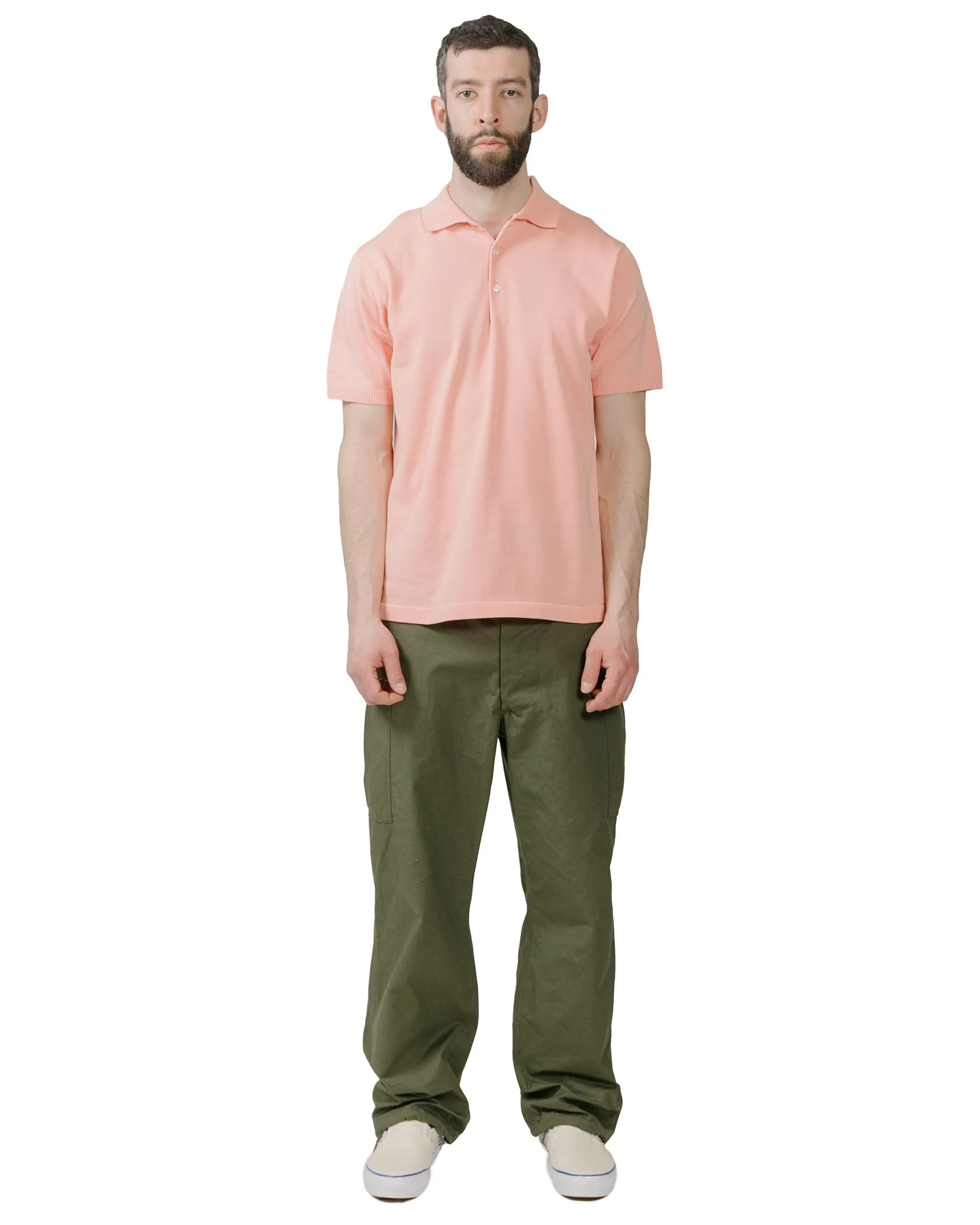 Beams Plus Knit Polo Solid 12G Pink sold by Lost & Found product image thumbnail 4