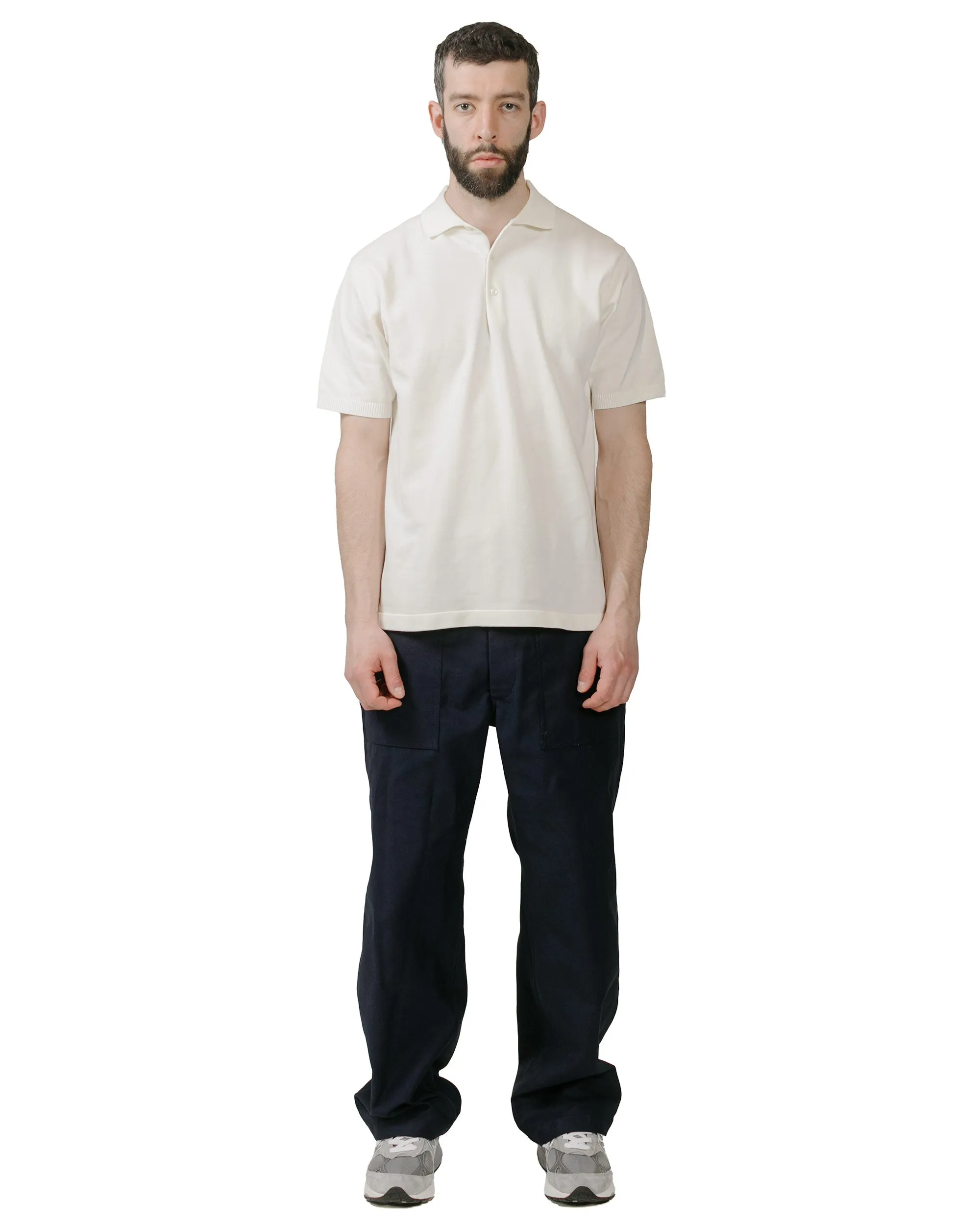Beams Plus Knit Polo Solid 12G White sold by Lost & Found product image thumbnail 4