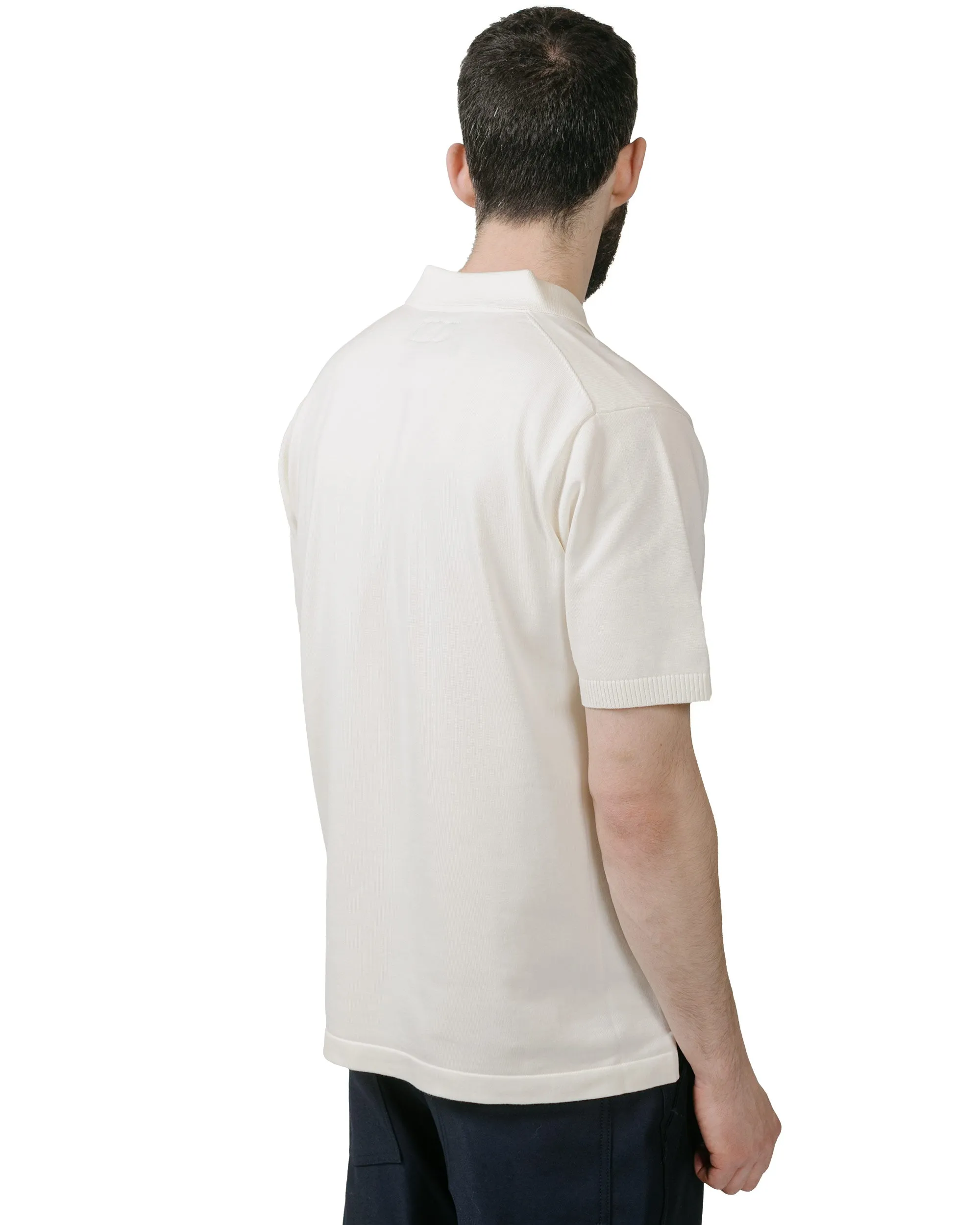 Beams Plus Knit Polo Solid 12G White sold by Lost & Found product image thumbnail 3
