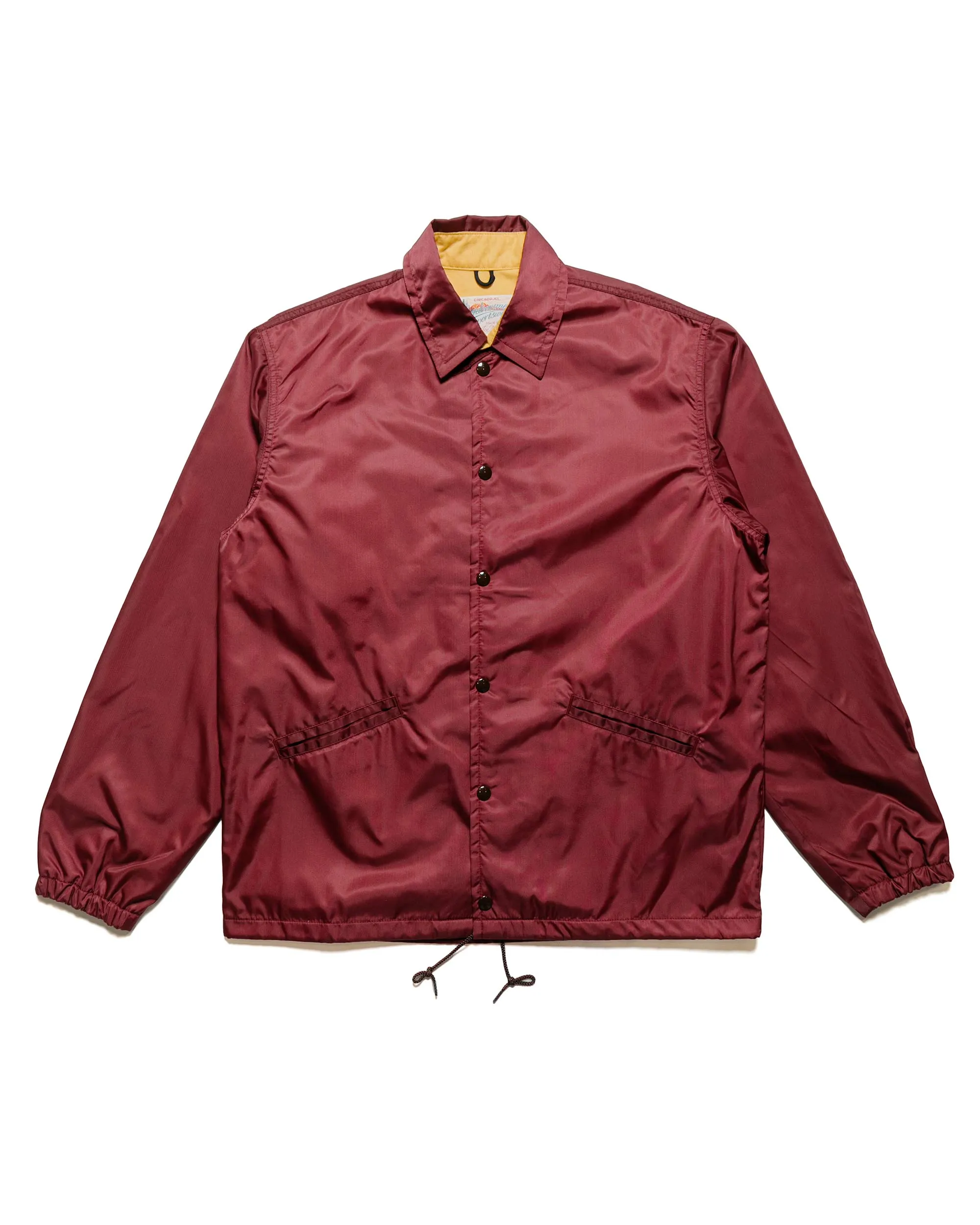 The Real McCoy's MJ24010 Nylon Cotton Lined Coach Jacket Burgundy sold by Lost & Found