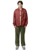 The Real McCoy's MJ24010 Nylon Cotton Lined Coach Jacket Burgundy sold by Lost & Found