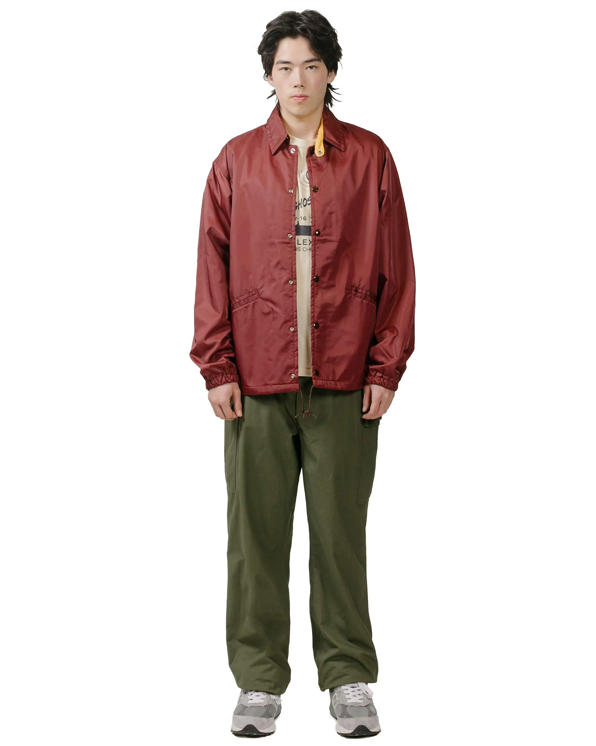 The Real McCoy's MJ24010 Nylon Cotton Lined Coach Jacket Burgundy sold by Lost & Found product image thumbnail 4