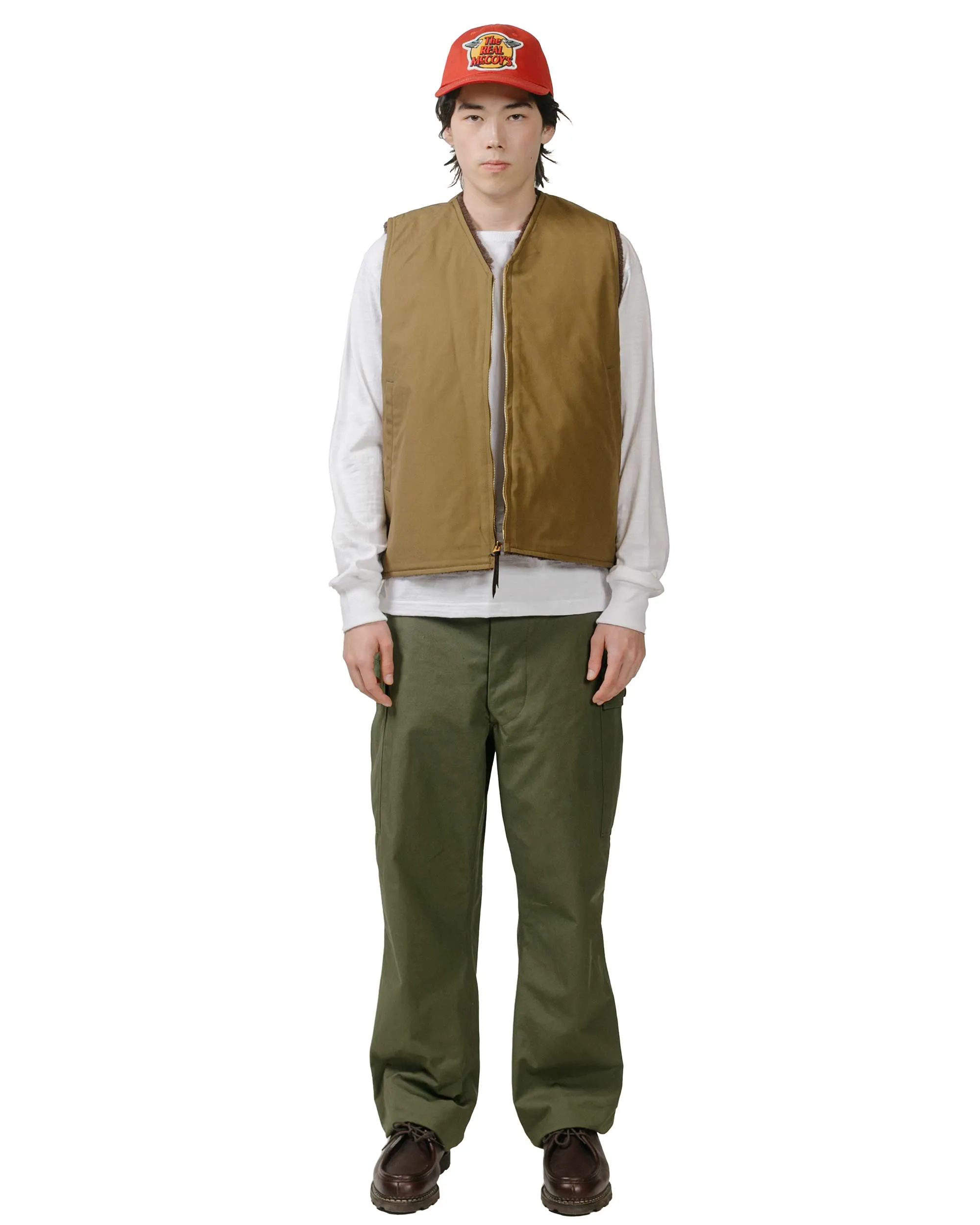 The Real McCoy's MJ23107 USN Alpaca Vest Khaki sold by Lost & Found product image thumbnail 4