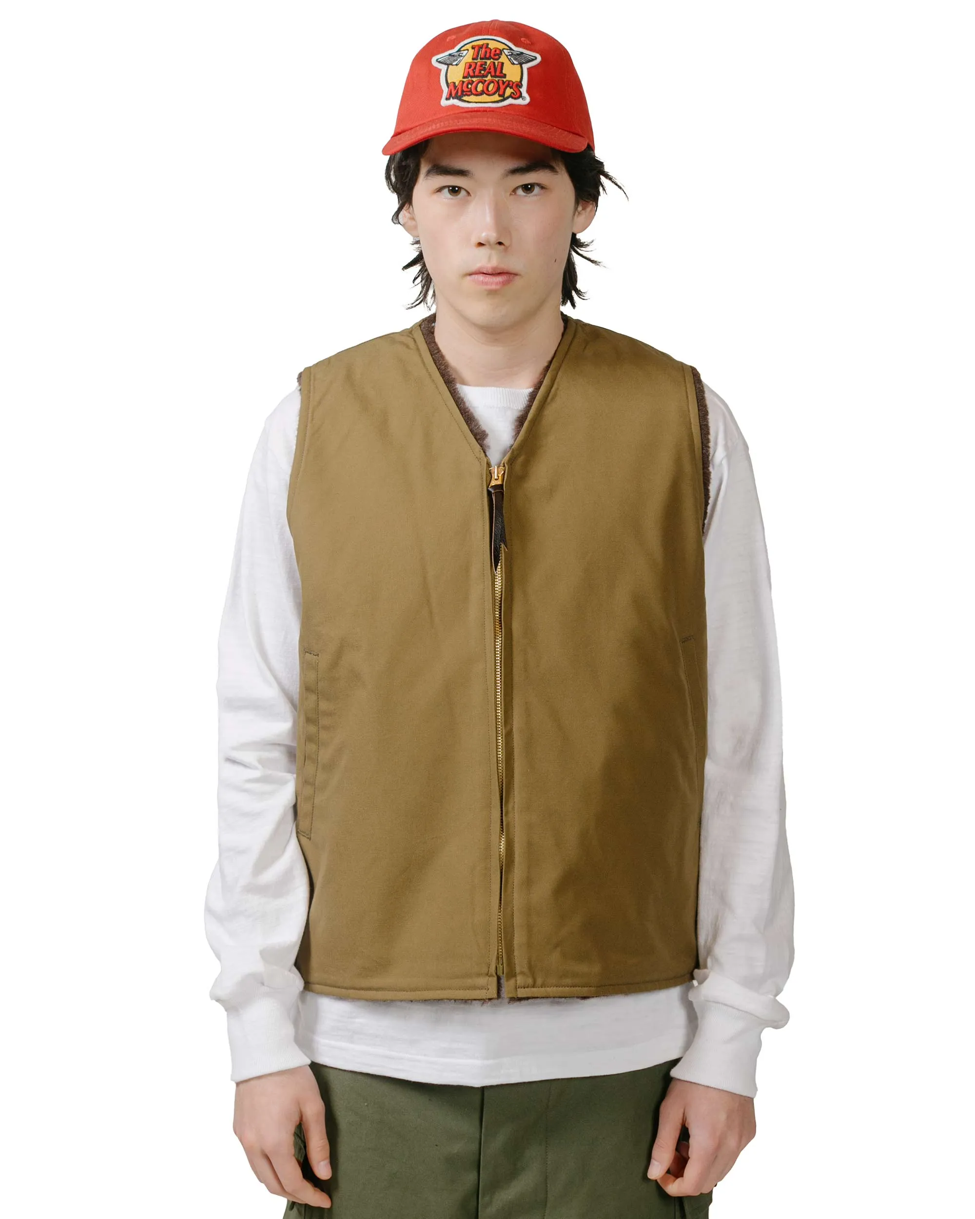 The Real McCoy's MJ23107 USN Alpaca Vest Khaki sold by Lost & Found product image thumbnail 2