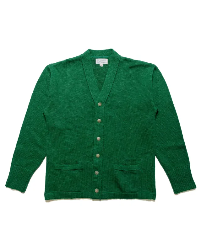 The Real McCoy's MC24016 Cotton Summer Cardigan Green sold by Lost & Found