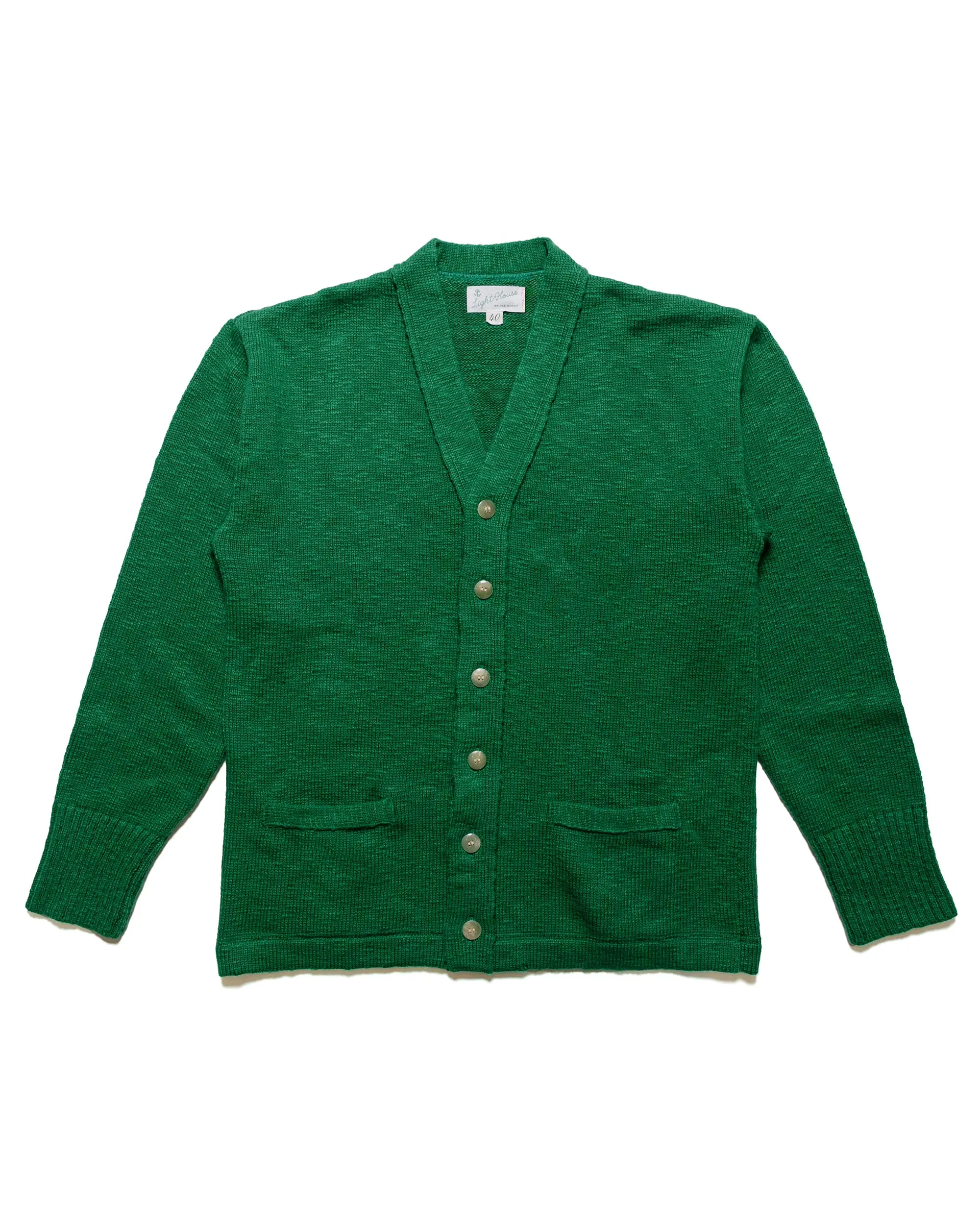 The Real McCoy's MC24016 Cotton Summer Cardigan Green sold by Lost & Found