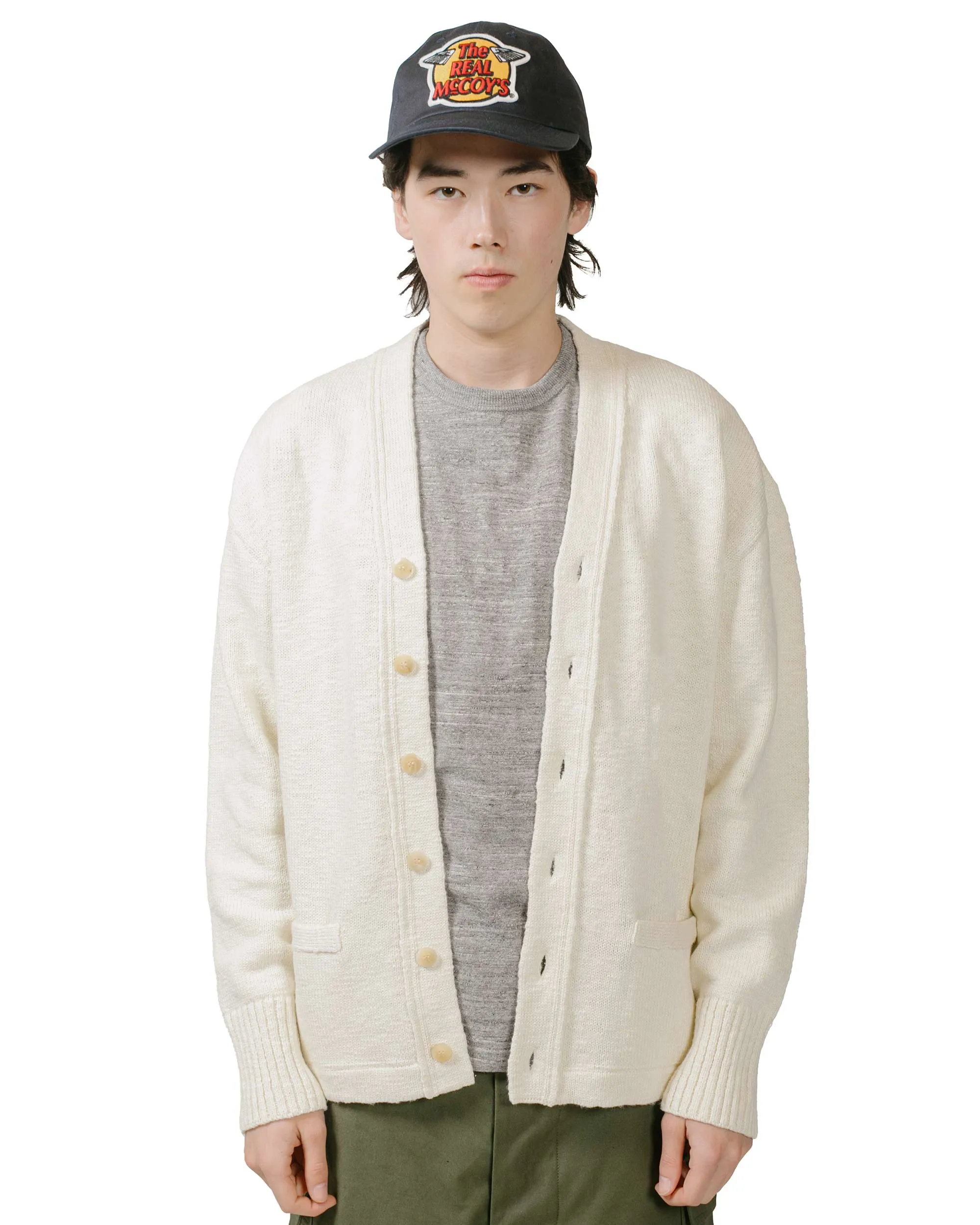 The Real McCoy's MC24016 Cotton Summer Cardigan Ecru sold by Lost & Found product image thumbnail 2
