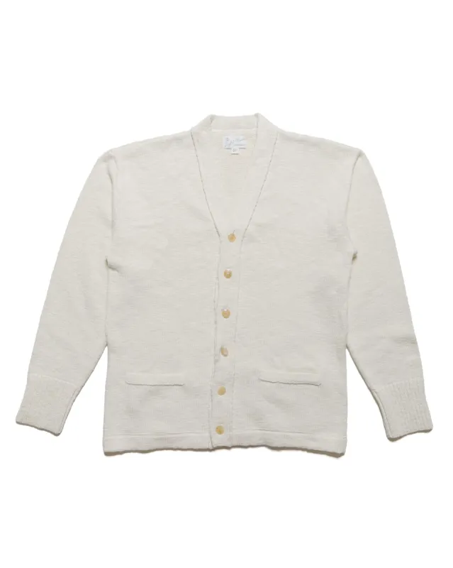 The Real McCoy's MC24016 Cotton Summer Cardigan Ecru sold by Lost & Found