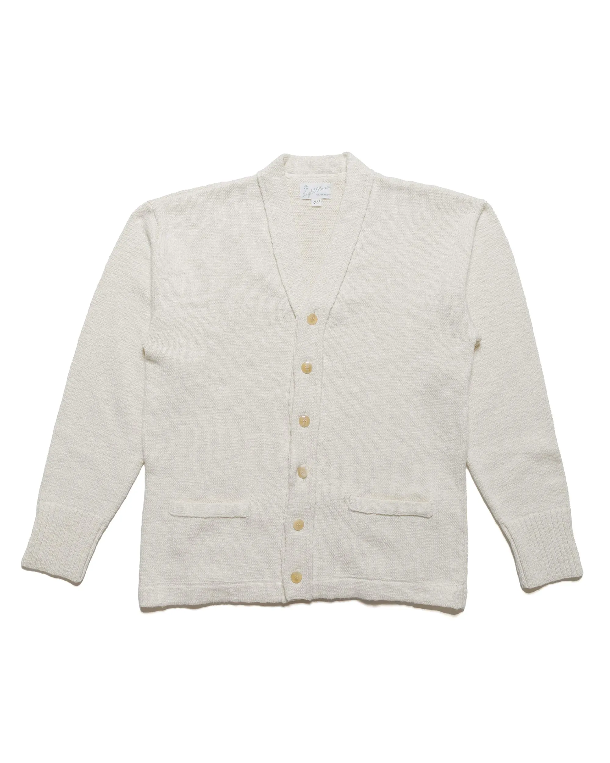 The Real McCoy's MC24016 Cotton Summer Cardigan Ecru sold by Lost & Found