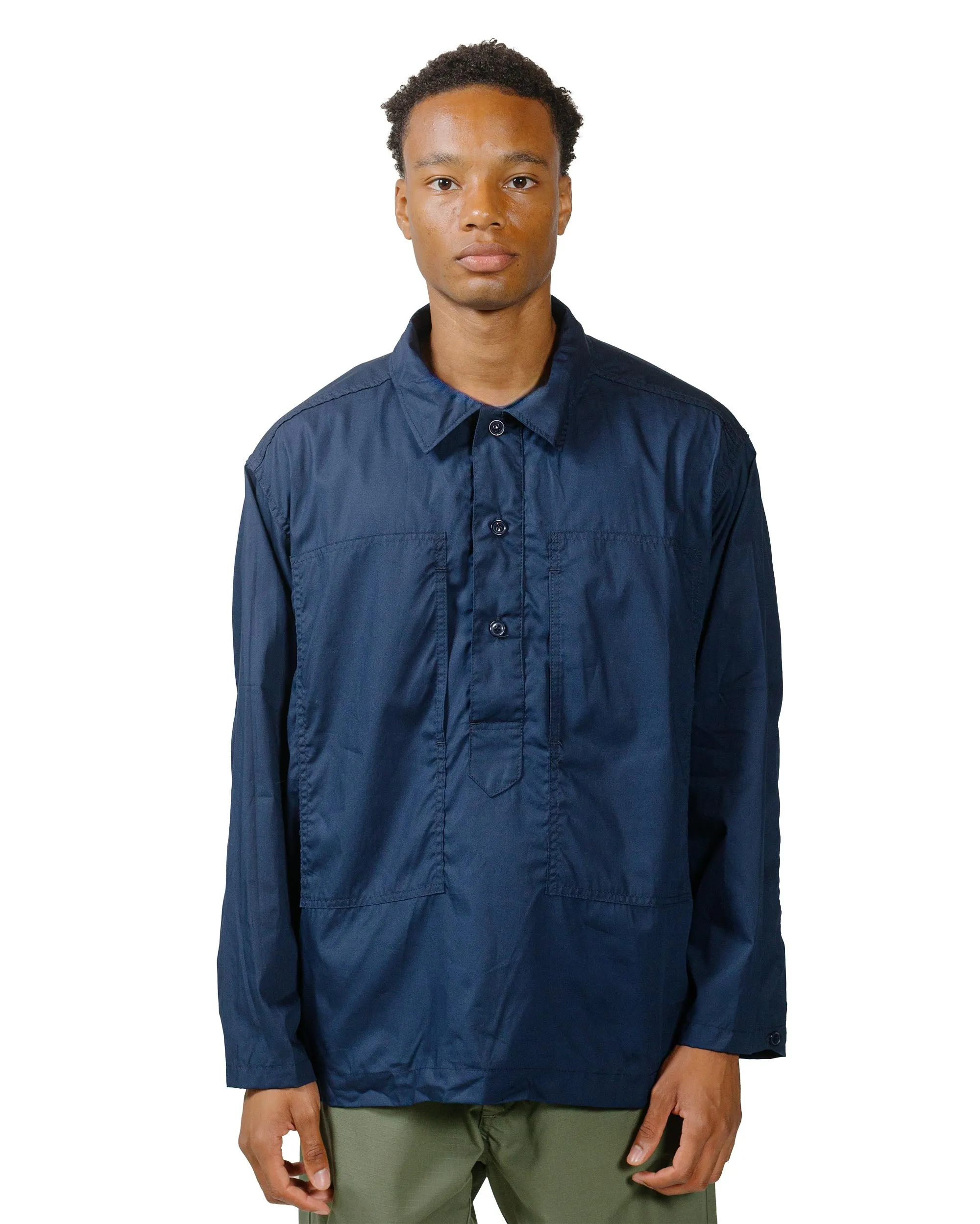 Engineered Garments Workaday Army Pop Over Shirt Navy Superfine Poplin sold by Lost & Found product image thumbnail 2