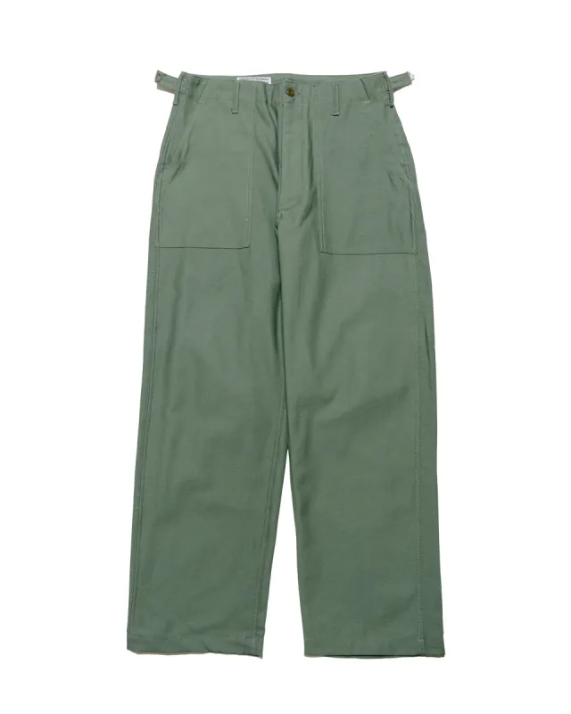 Engineered Garments Workaday Fatigue Pant Olive Cotton Reverse Sateen sold by Lost & Found