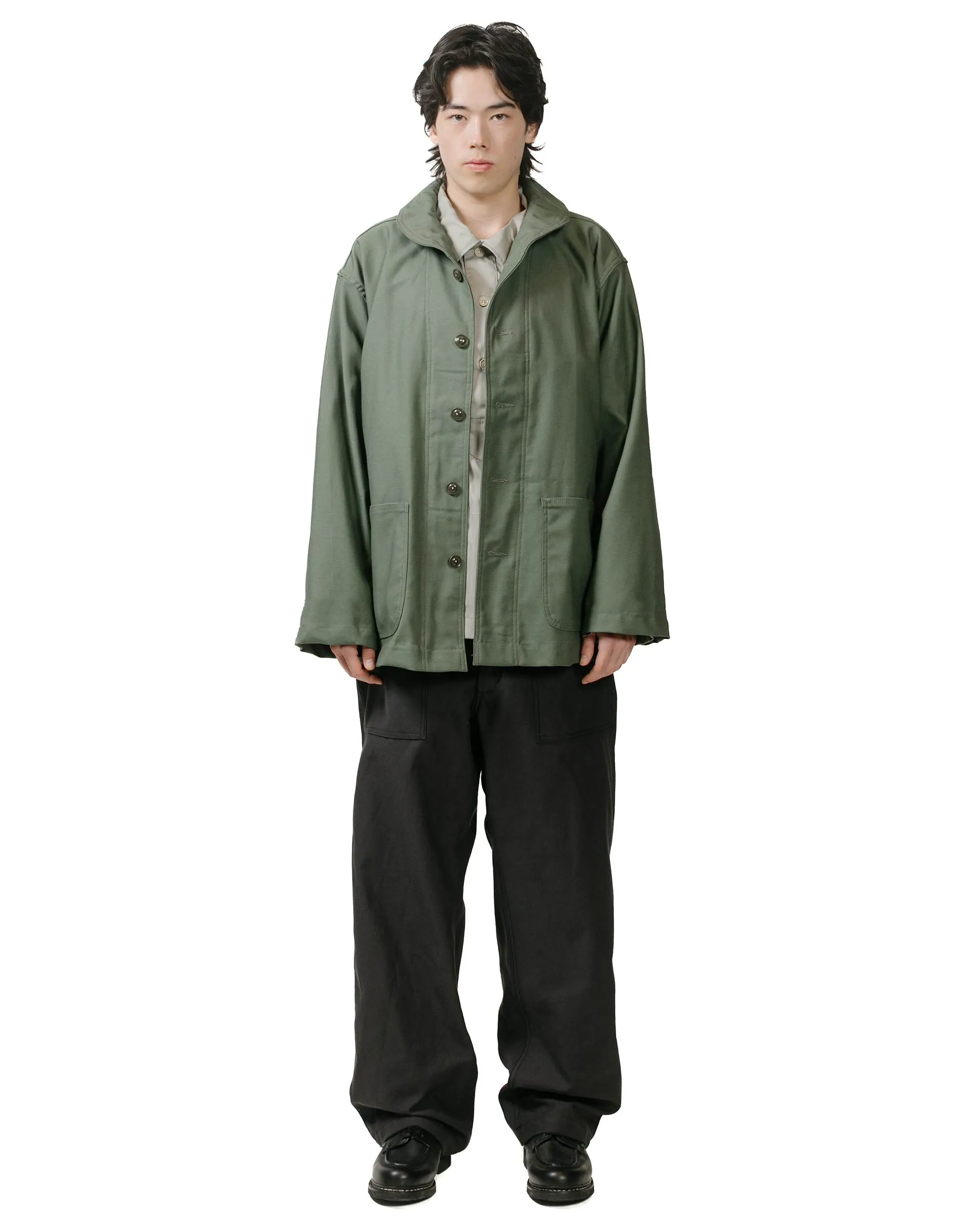 Engineered Garments Workaday Army Pop Over Shirt Light Grey Superfine Poplin sold by Lost & Found product image thumbnail 4