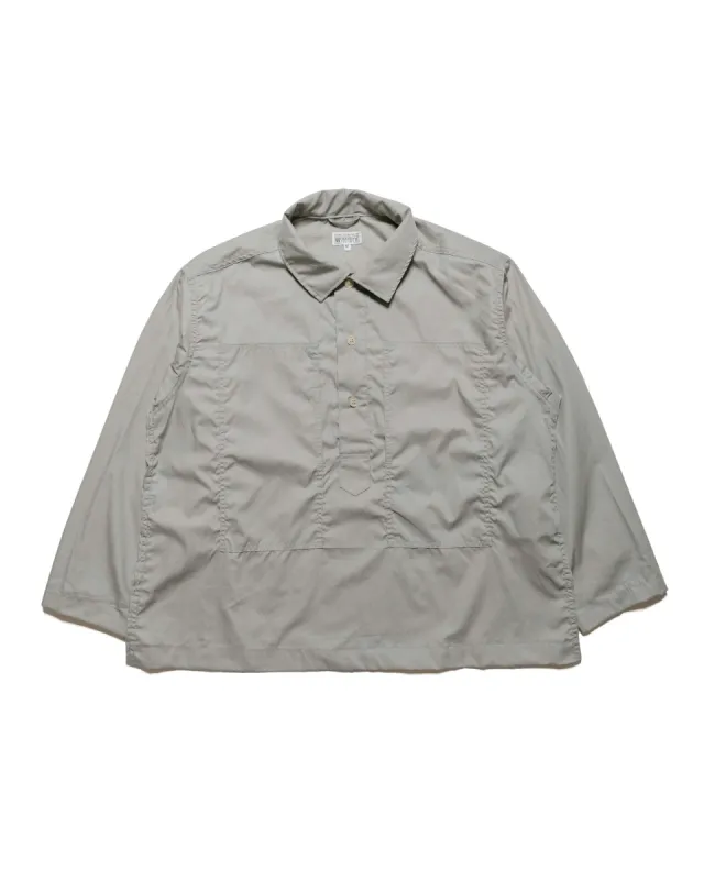 Engineered Garments Workaday Army Pop Over Shirt Light Grey Superfine Poplin sold by Lost & Found