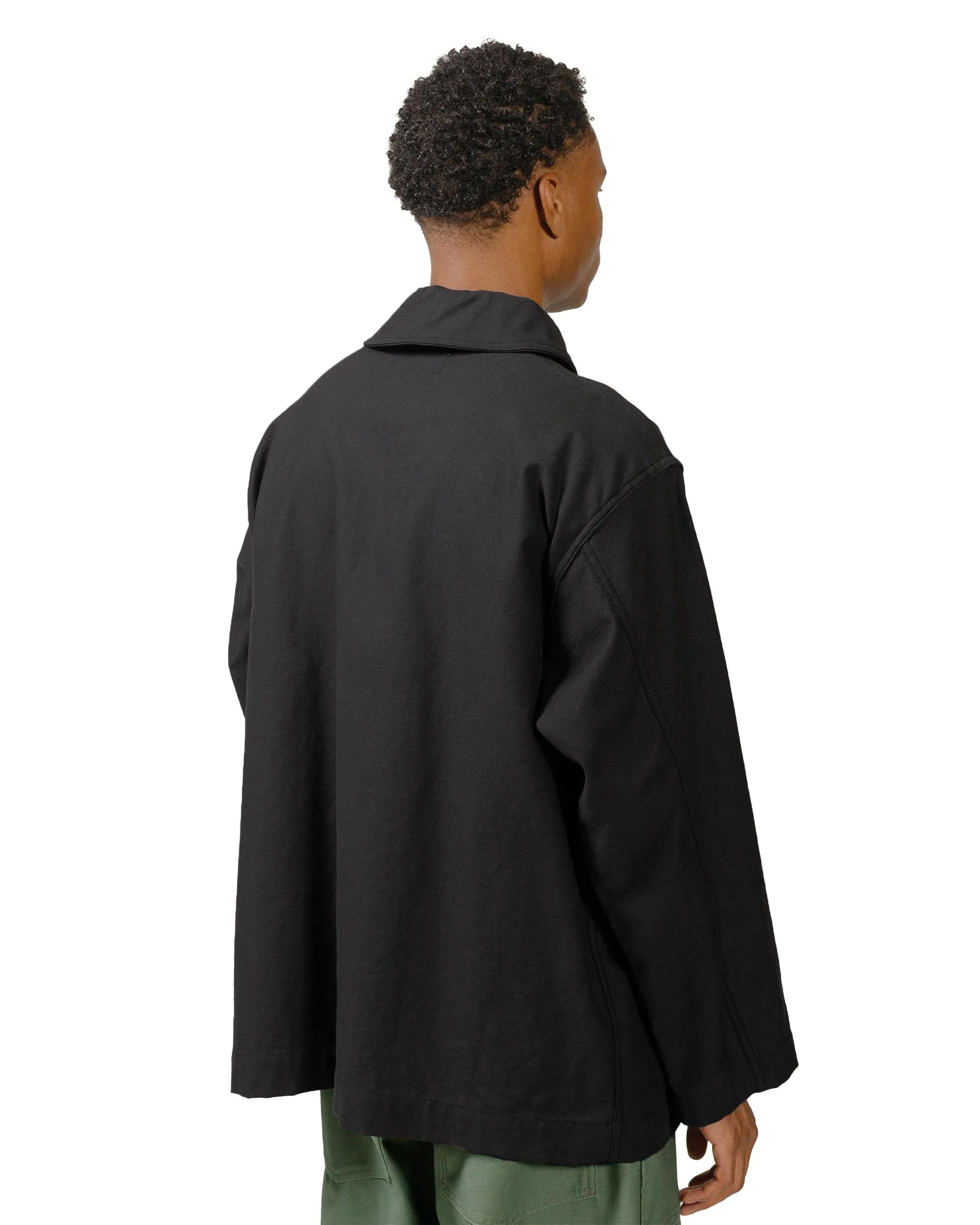 Engineered Garments Workaday Shawl Collar Jacket Black Cotton Reverse Sateen sold by Lost & Found product image thumbnail 3