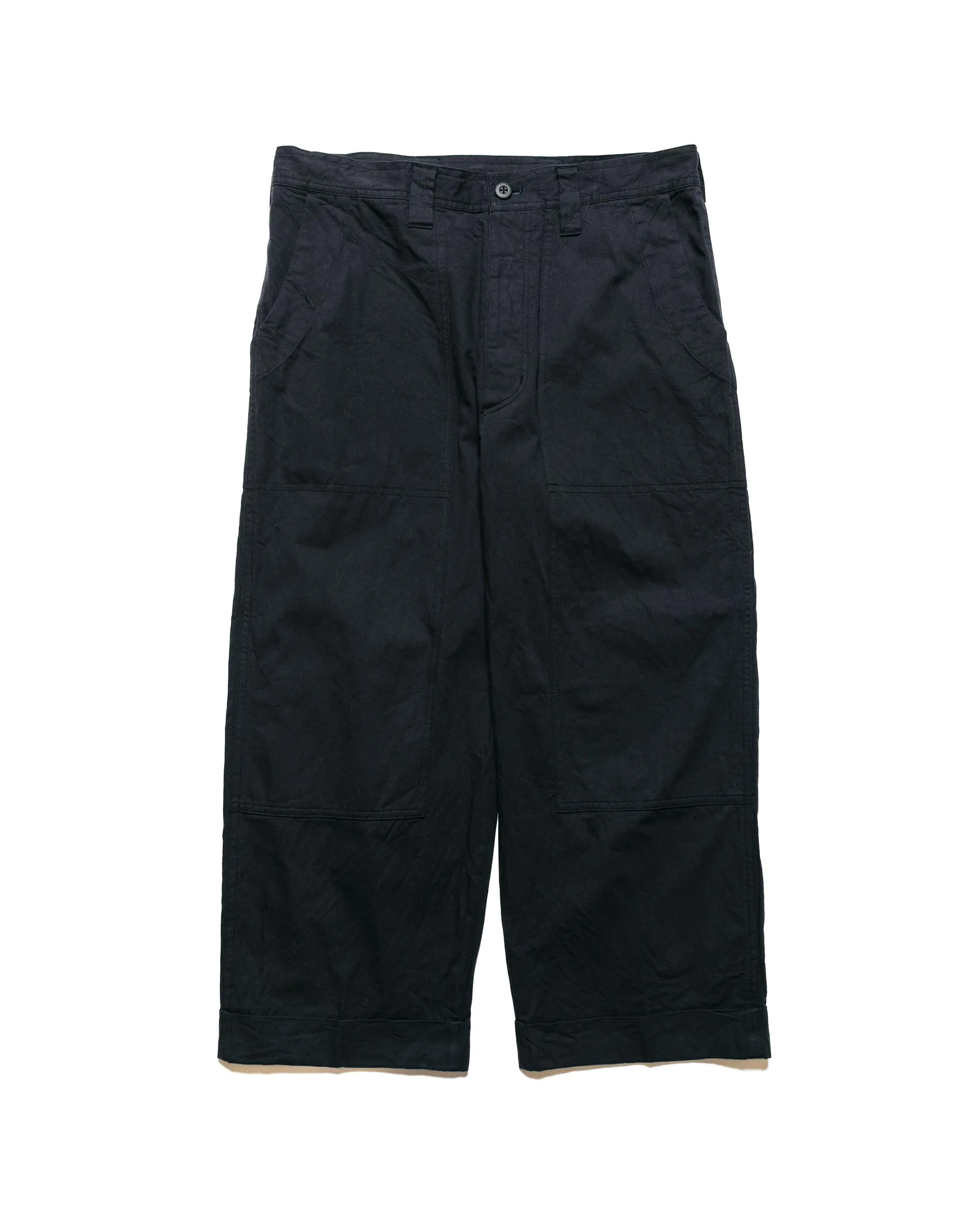 ts(s) Cropped Work Pants Cotton Slub Yarn Twill Cloth Dark Navy sold by Lost & Found
