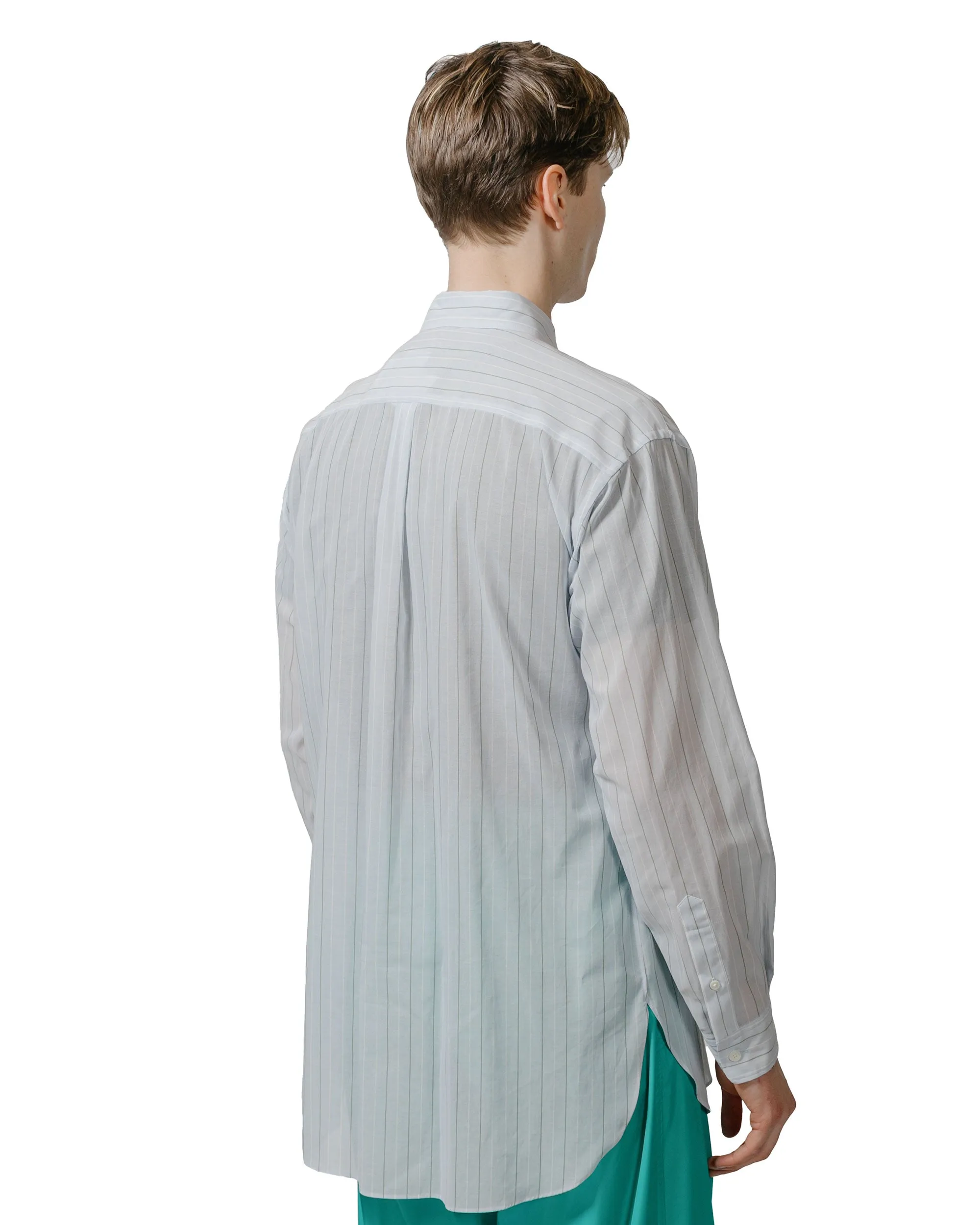 Auralee Hard Twist Finx Organdy Stripe Shirt Light Blue Stripe sold by Lost & Found product image thumbnail 3