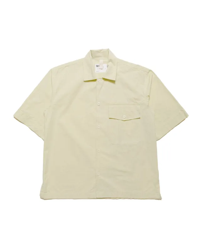 MHL S/S Flap Pocket Shirt Yarn Dye Cotton Canvas Pale Yellow sold by Lost & Found