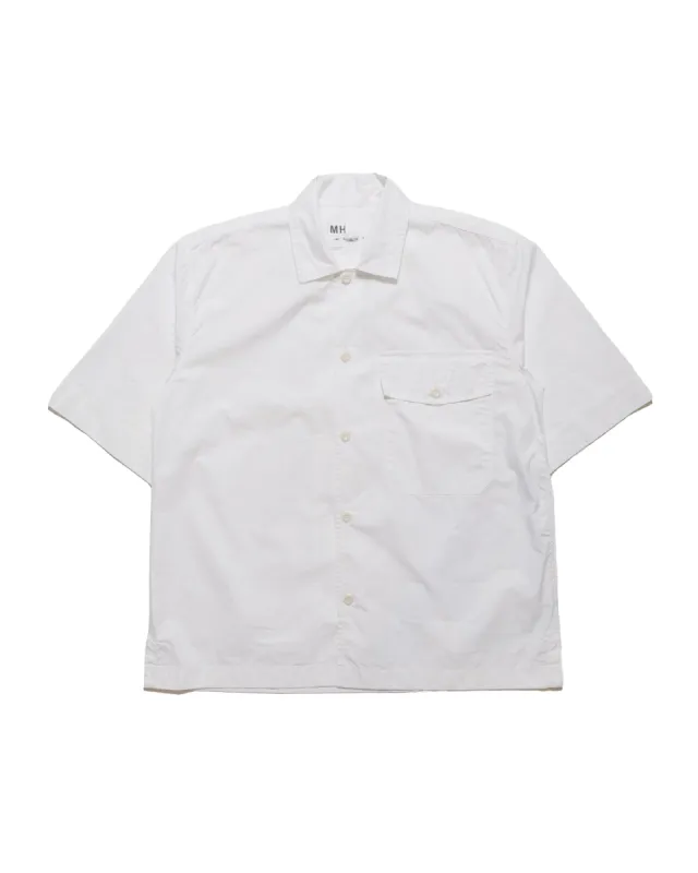 MHL S/S Flap Pocket Shirt Compact Cotton Poplin White sold by Lost & Found