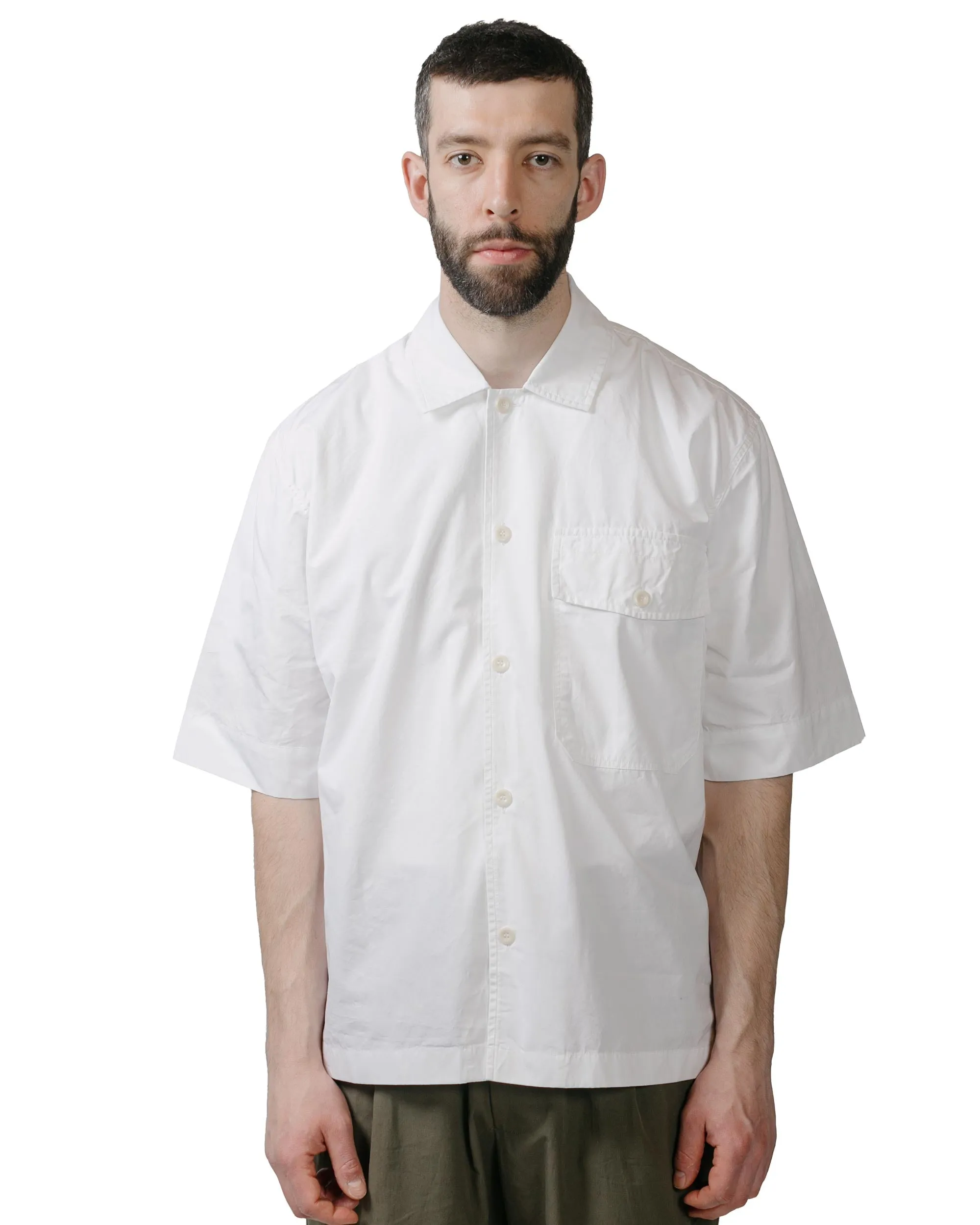 MHL S/S Flap Pocket Shirt Compact Cotton Poplin White sold by Lost & Found product image thumbnail 2