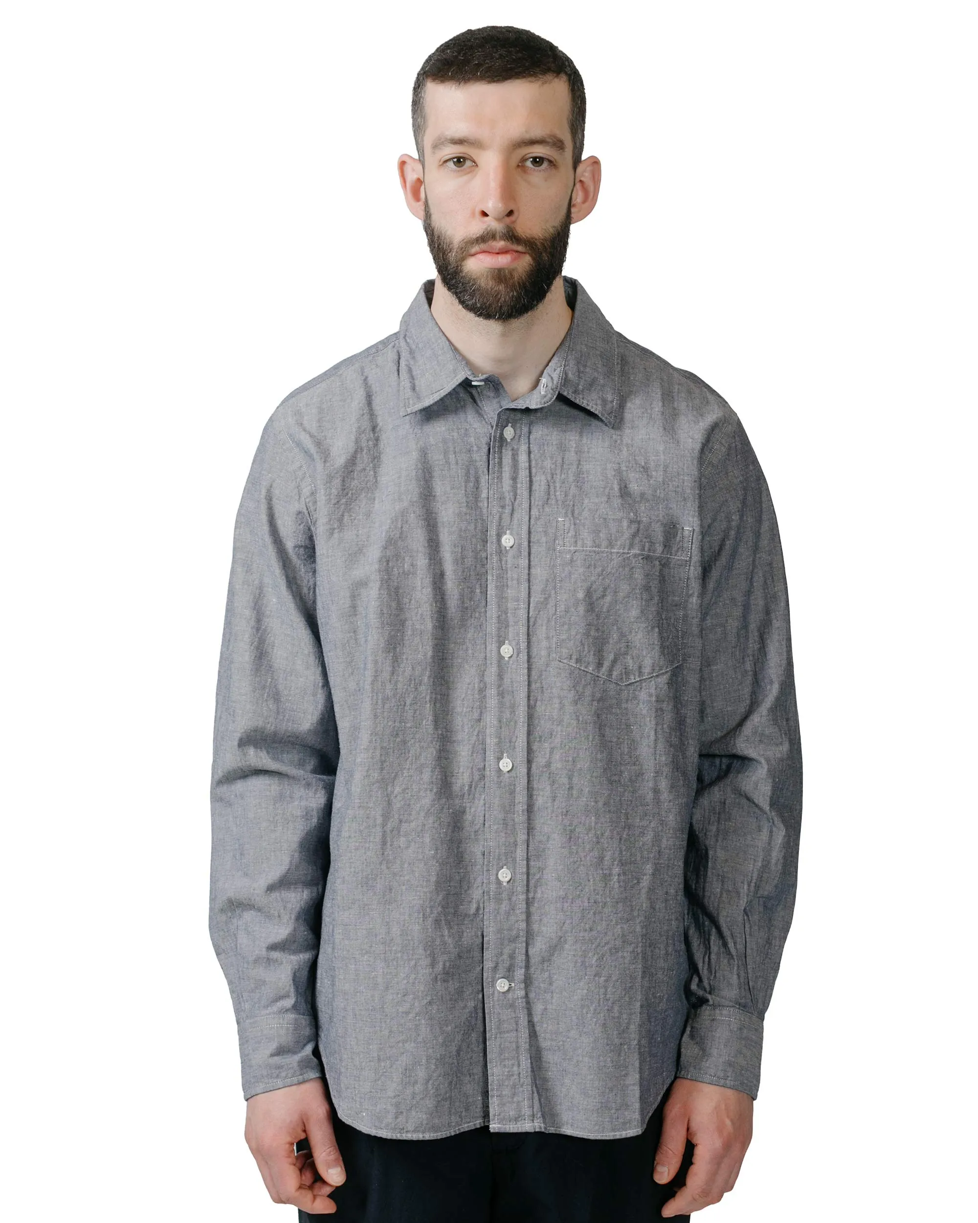 Norse Projects Algot Relaxed Cotton Linen Shirt Dark Navy sold by Lost & Found product image thumbnail 2