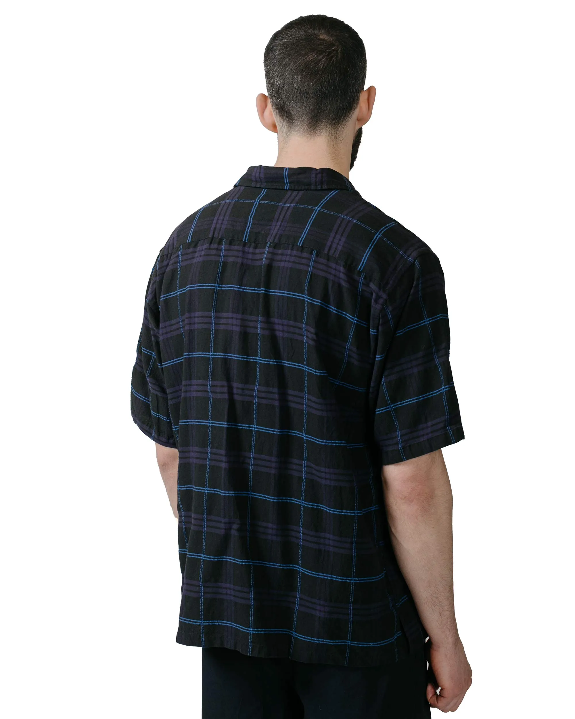 Norse Projects Ivan Relaxed Textured Check SS Shirt Dark Navy sold by Lost & Found product image thumbnail 3