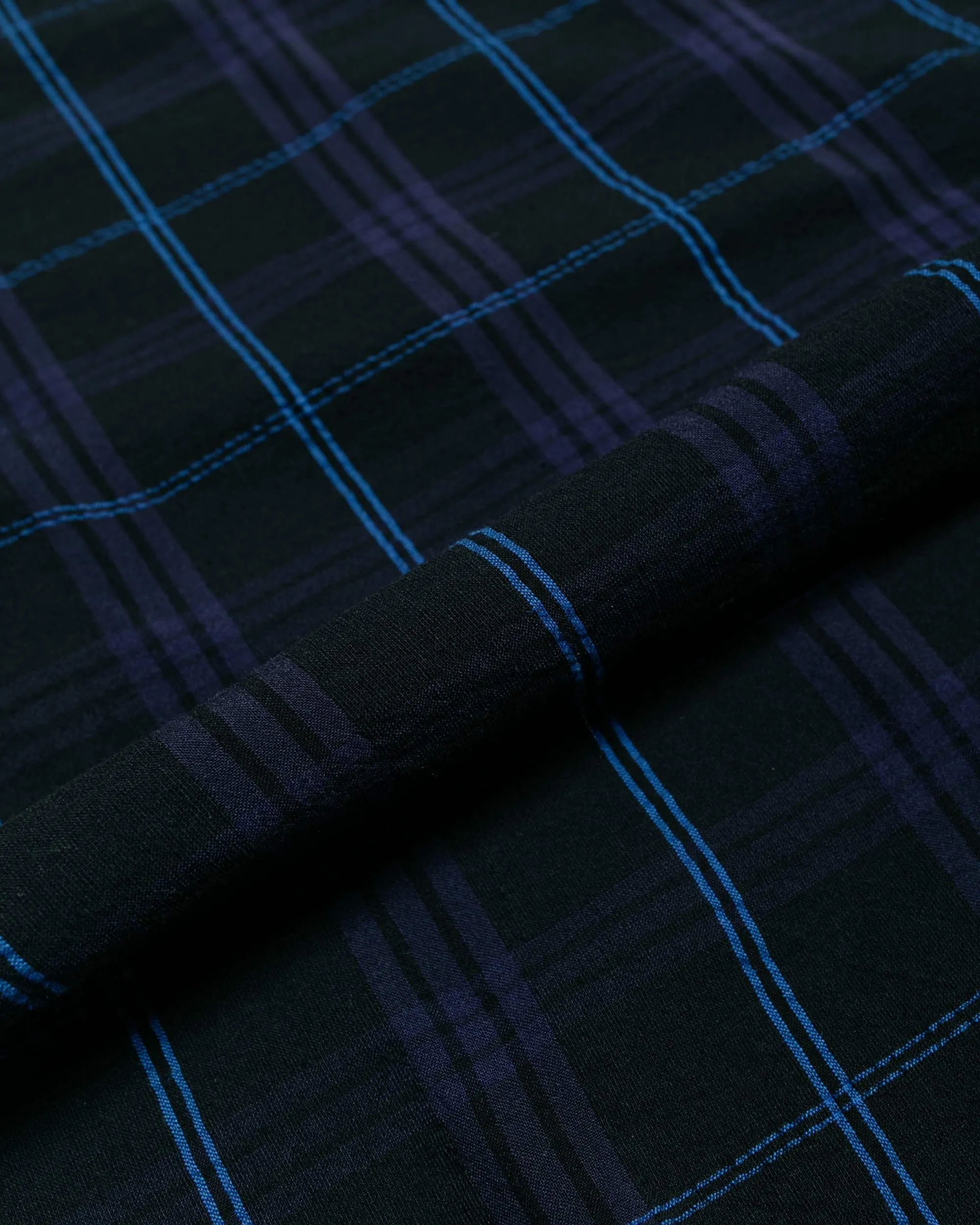 Norse Projects Ivan Relaxed Textured Check SS Shirt Dark Navy sold by Lost & Found product image thumbnail 5