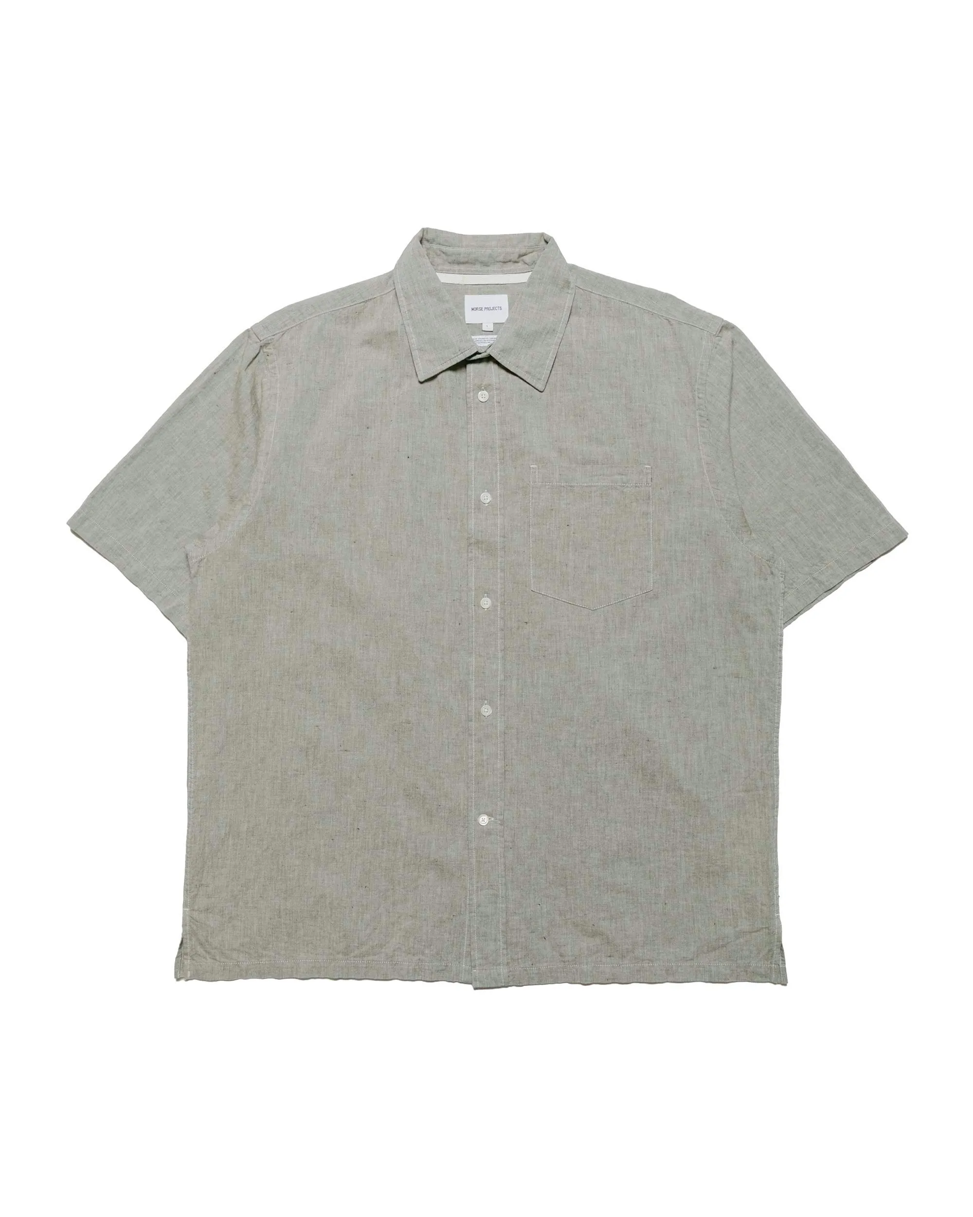 Norse Projects Ivan Relaxed Cotton Linen SS Shirt Ivy Green sold by Lost & Found