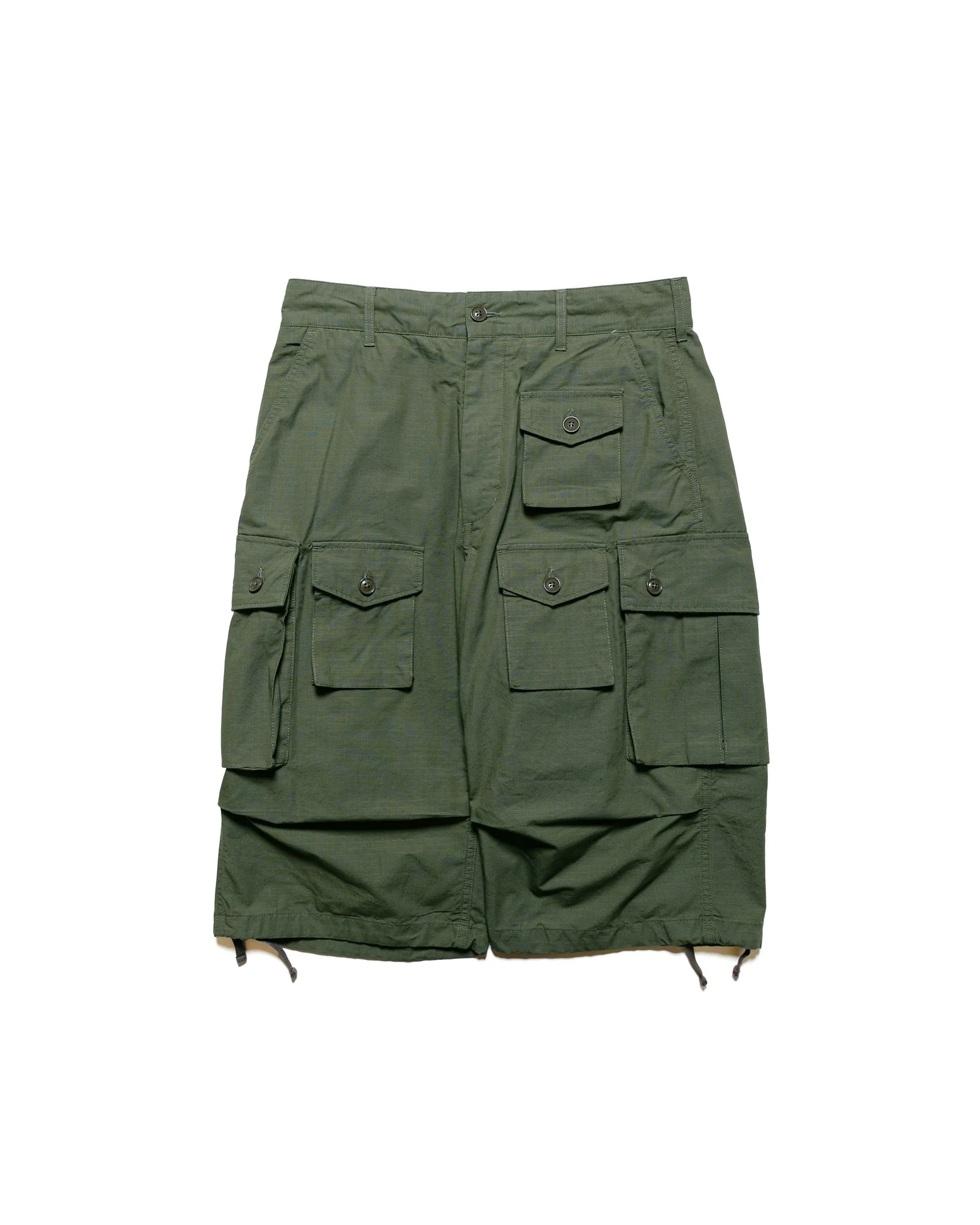Engineered Garments FA Short Olive Cotton Ripstop sold by Lost & Found