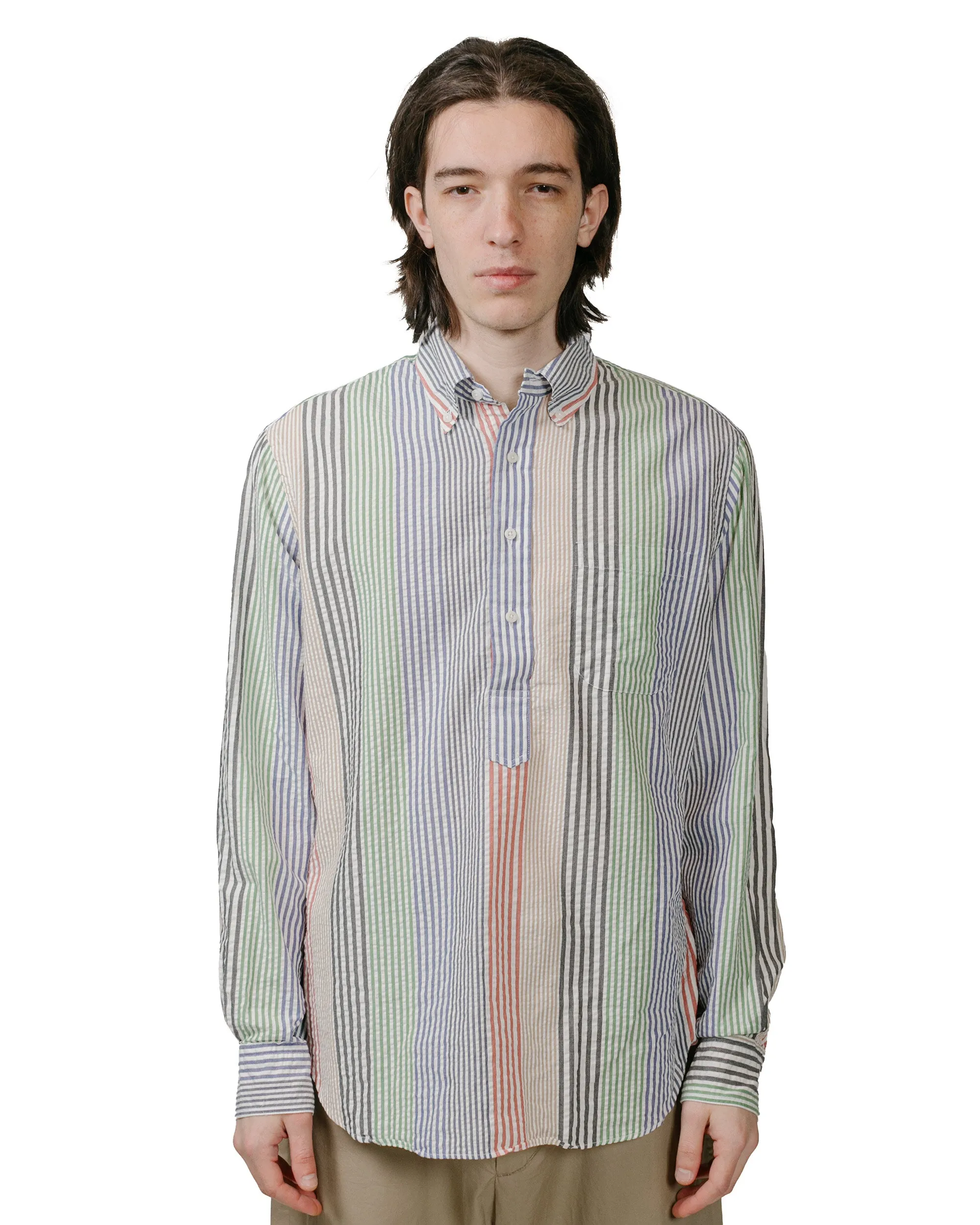 Gitman Vintage Bros. Multi-Striped Seersucker Popover Shirt sold by Lost & Found product image thumbnail 2