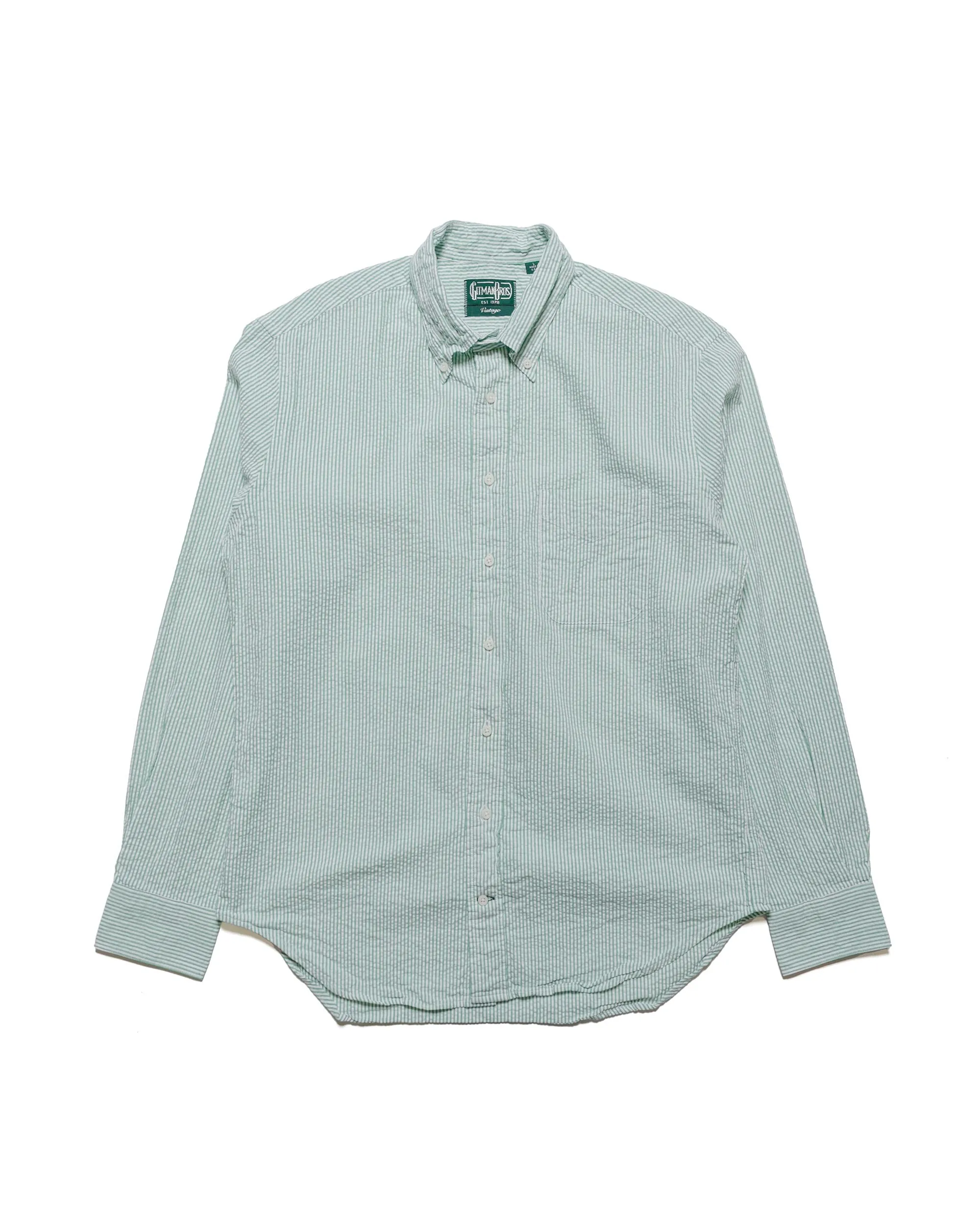Gitman Vintage Bros. Green Seersucker Shirt sold by Lost & Found