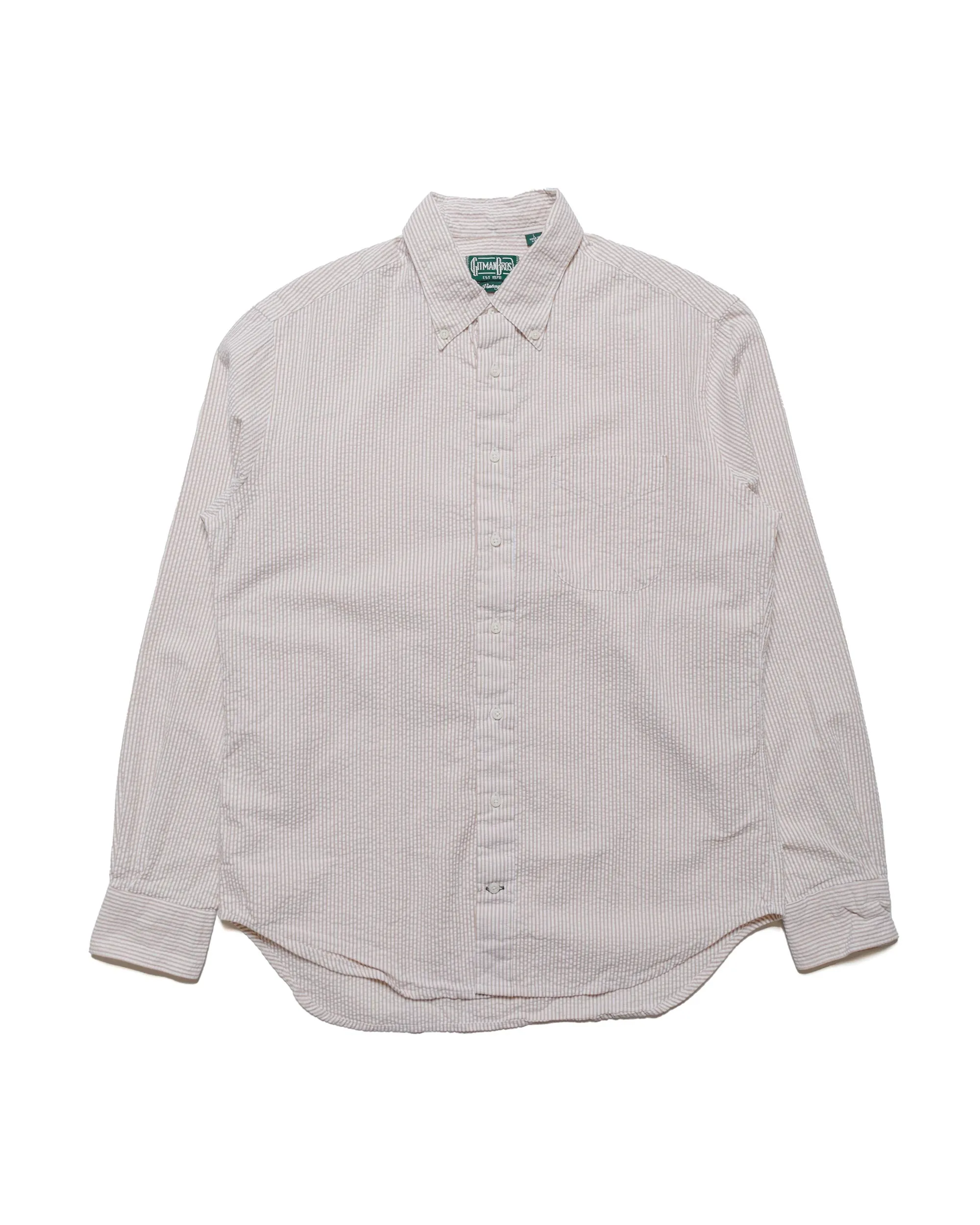 Gitman Vintage Bros. Brown Seersucker Shirt sold by Lost & Found