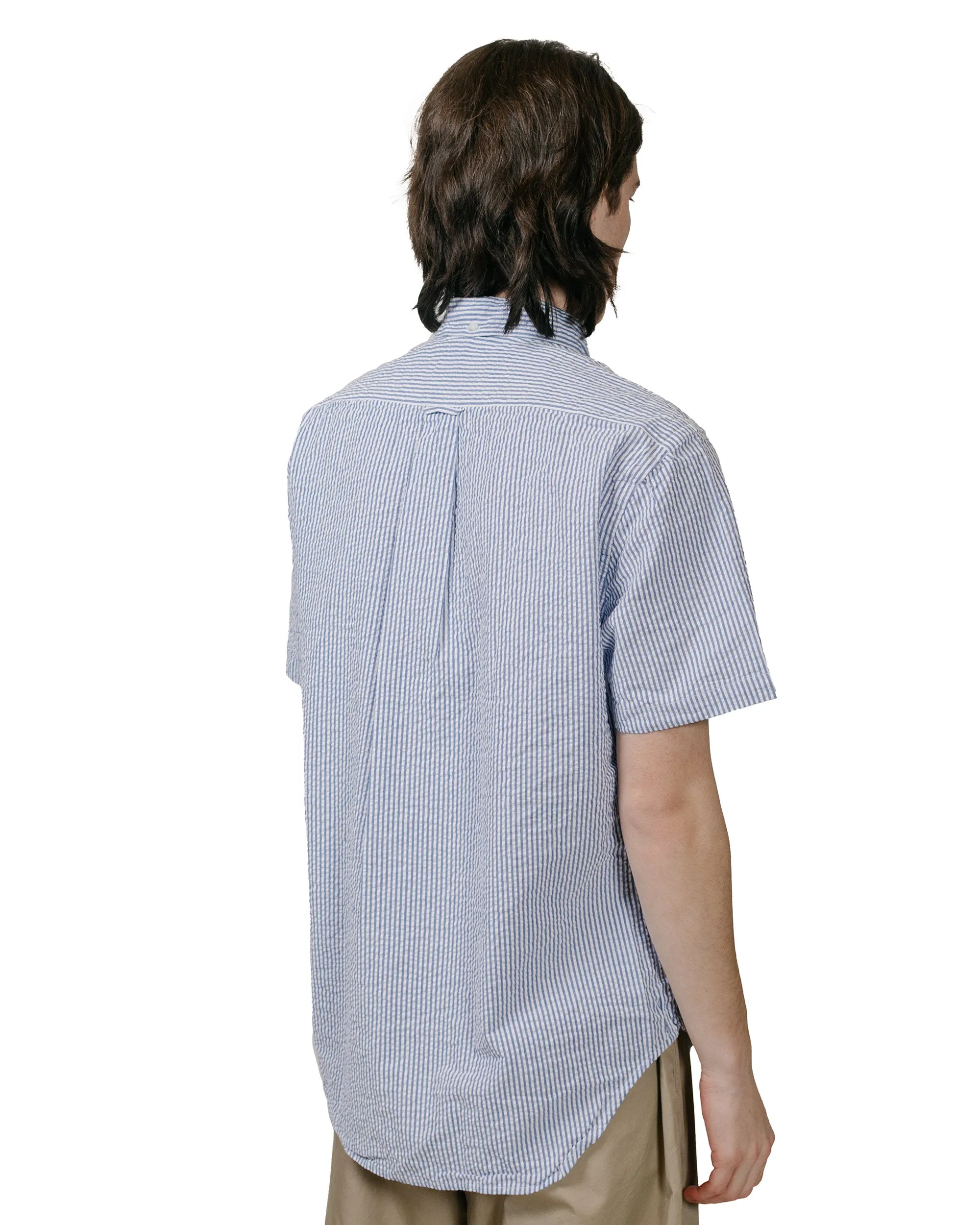 Gitman Vintage Bros. Blue Stripe Seersucker Short Sleeve Shirt sold by Lost & Found product image thumbnail 3