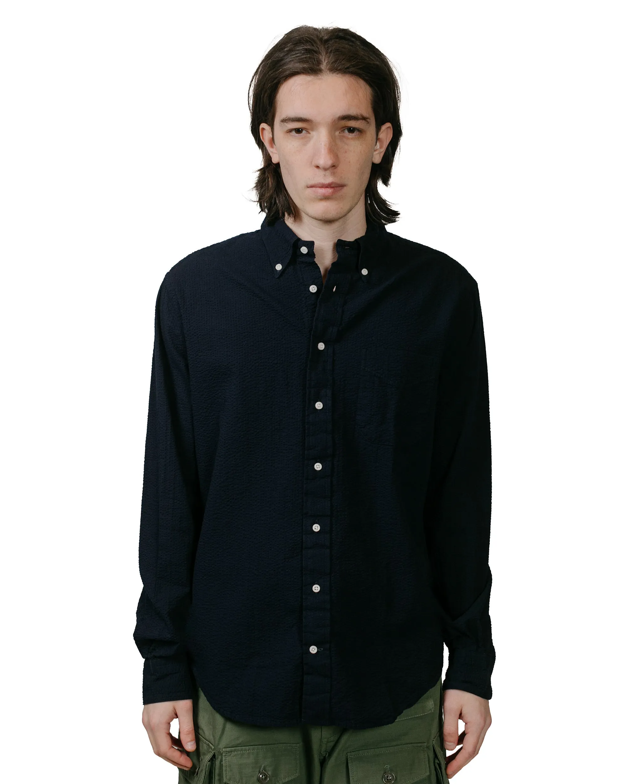 Gitman Vintage Bros. Navy Overdye Seersucker Shirt sold by Lost & Found product image thumbnail 2