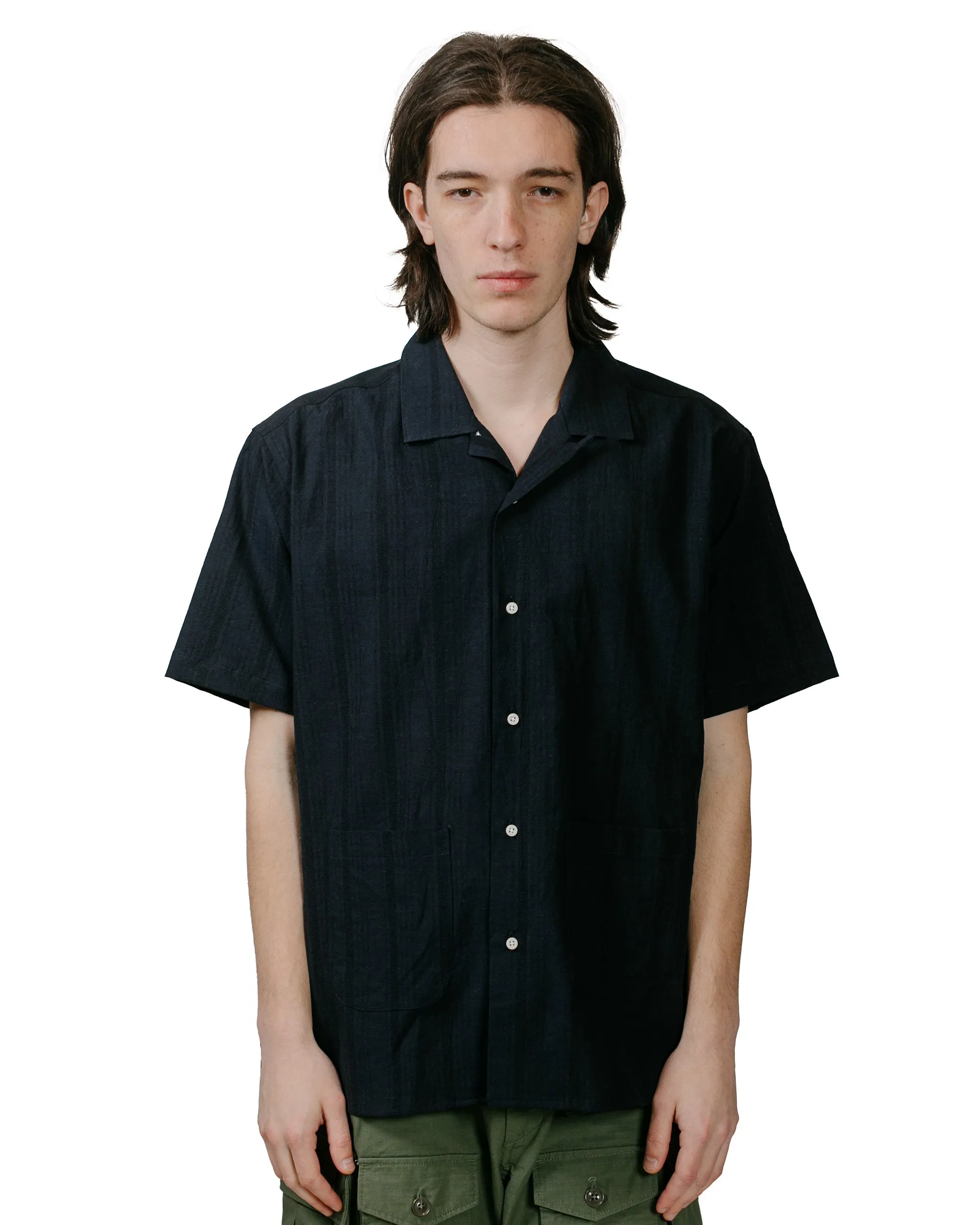 Gitman Vintage Bros. Navy Cotton/Linen Yarn-Dyed Dobby Beach Shirt sold by Lost & Found product image thumbnail 2