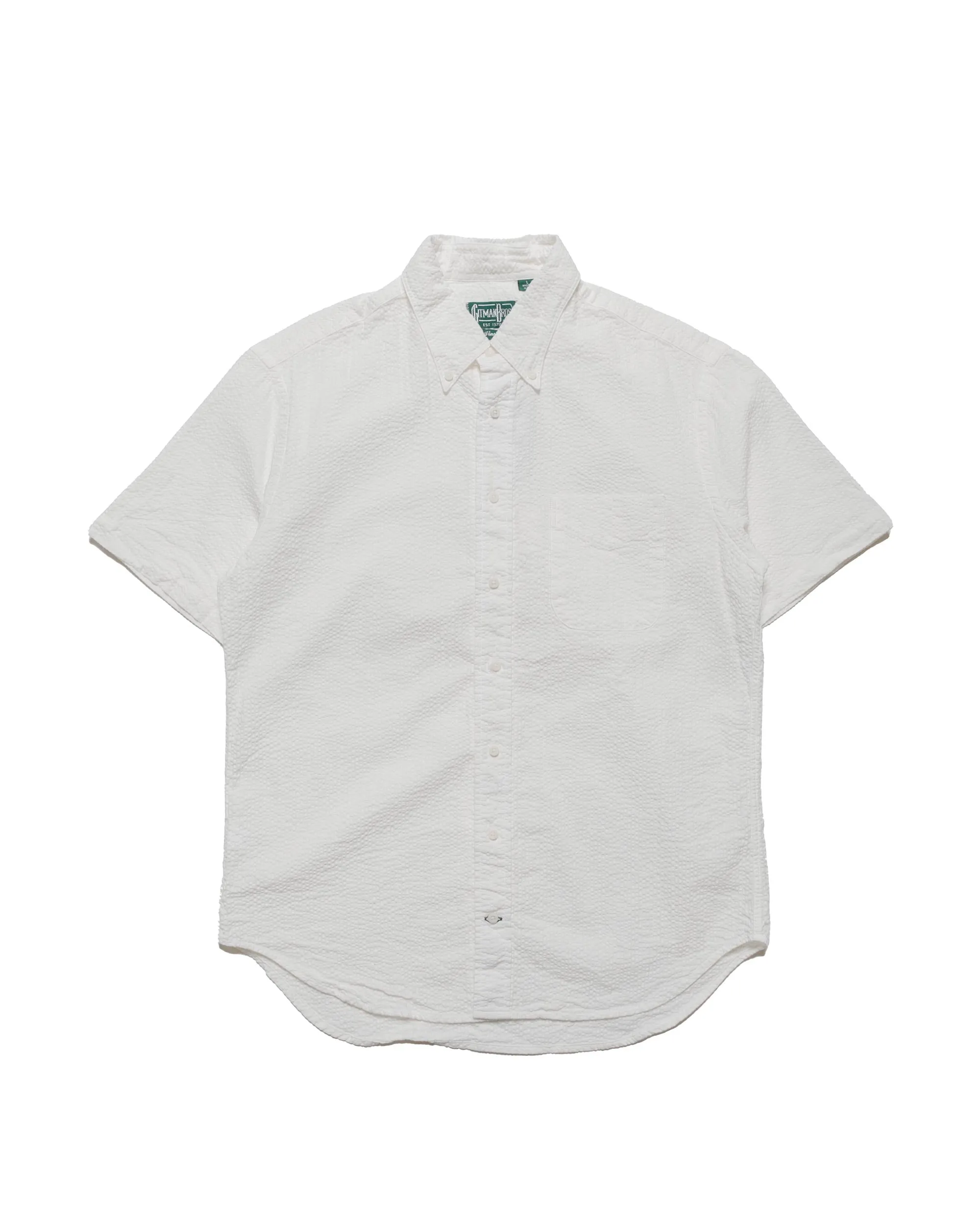 Gitman Vintage Bros. White Seersucker Short Sleeve Shirt sold by Lost & Found