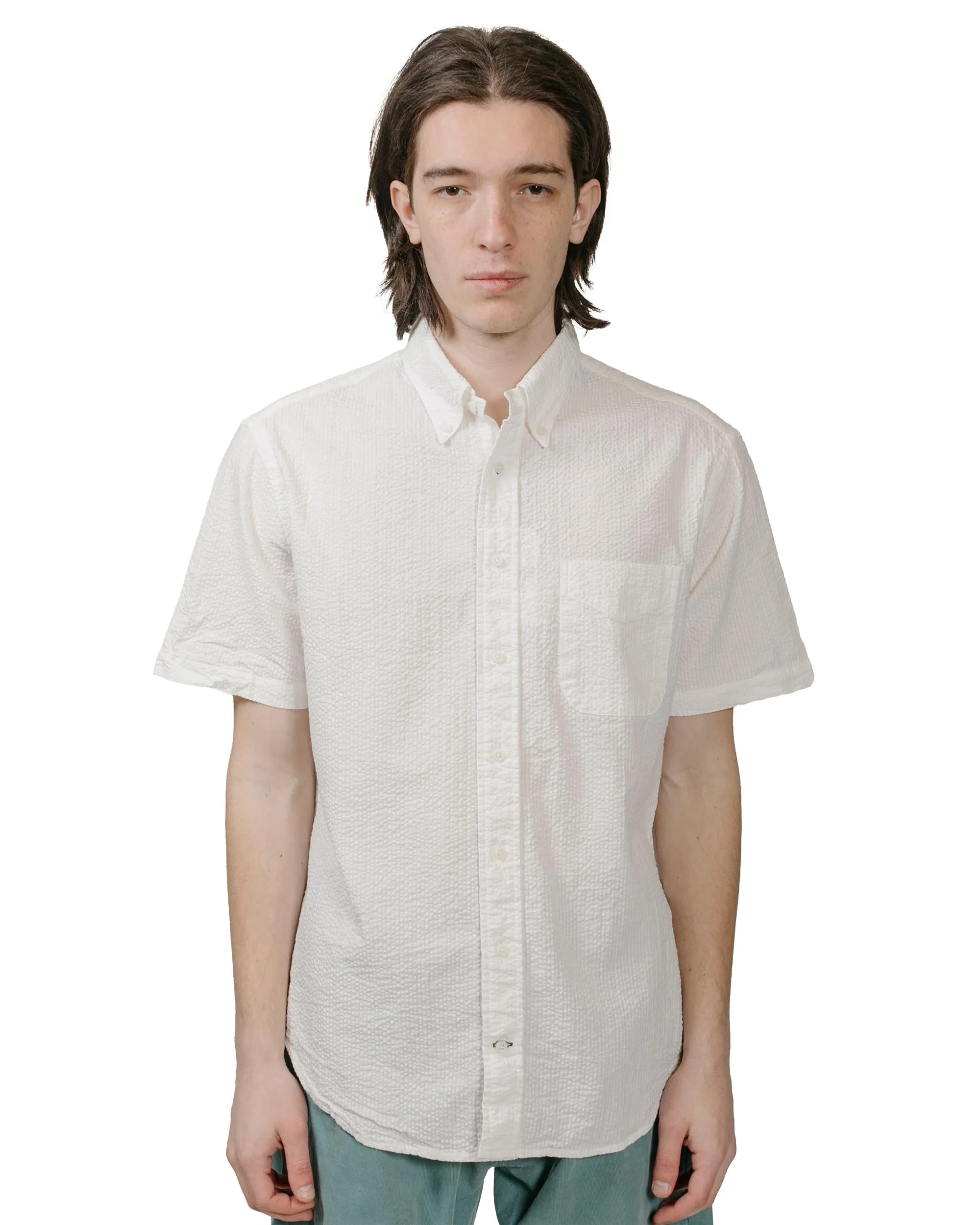 Gitman Vintage Bros. White Seersucker Short Sleeve Shirt sold by Lost & Found product image thumbnail 2