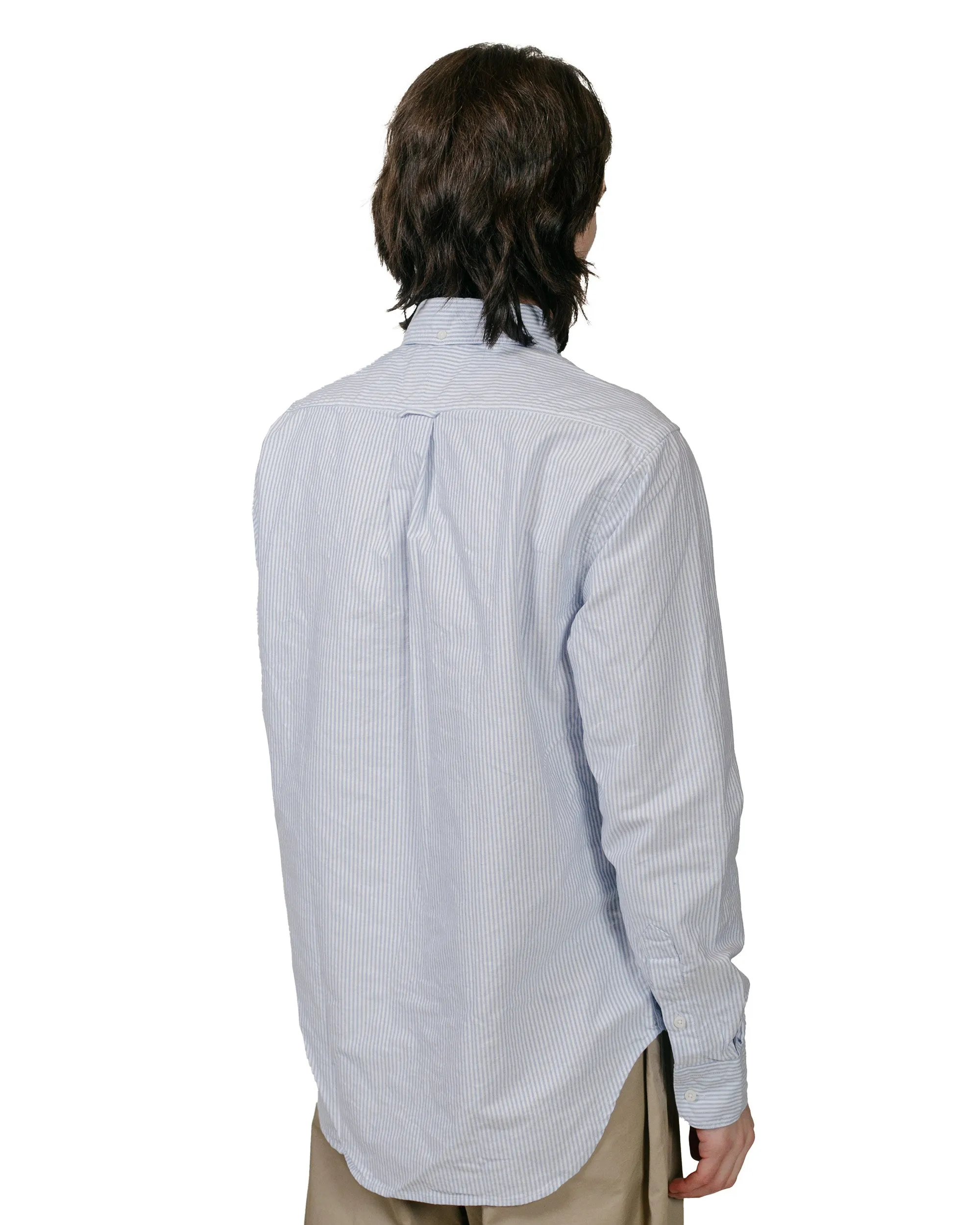Gitman Vintage Bros. Blue Stripe Linen Long Sleeve Shirt sold by Lost & Found product image thumbnail 3