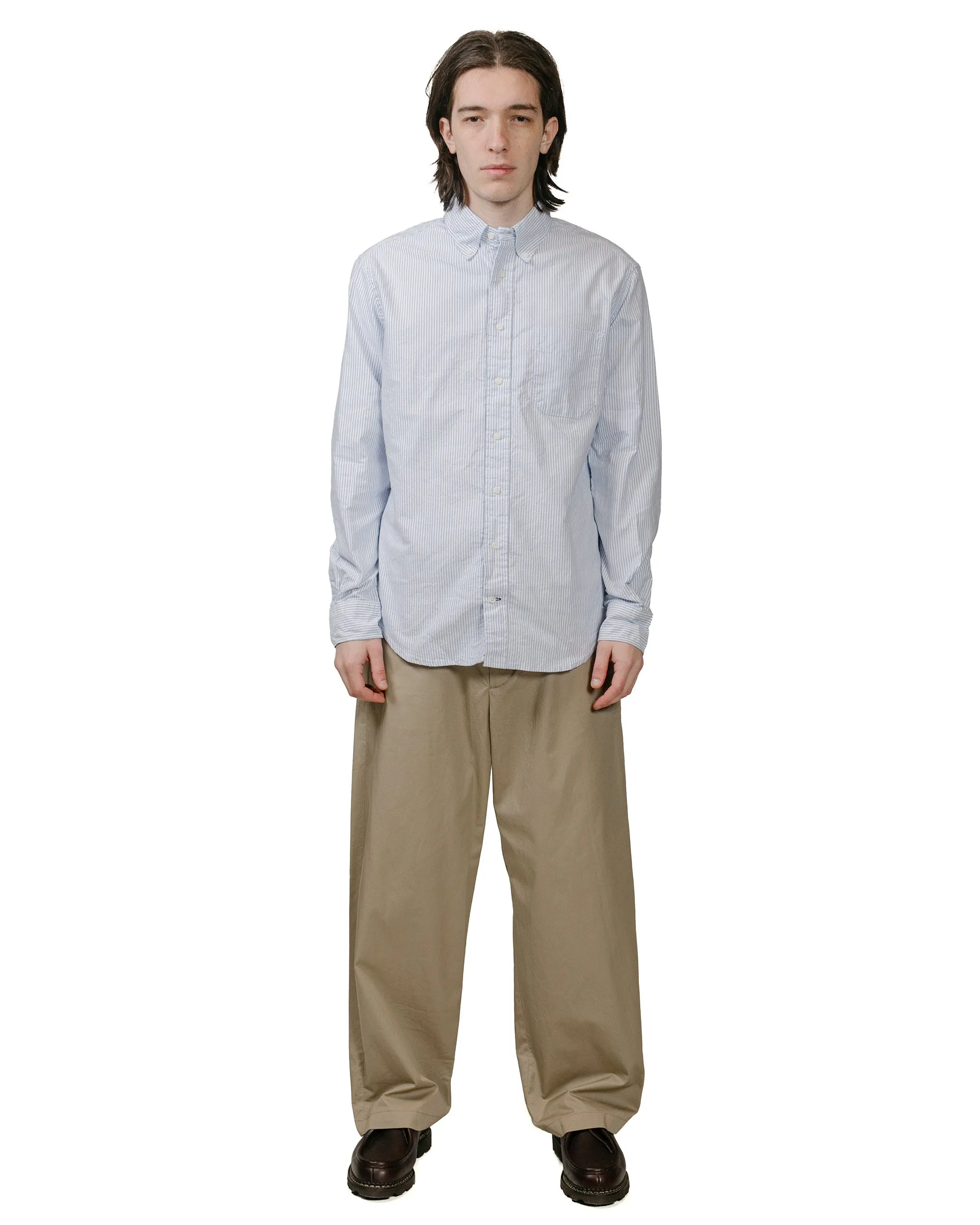 Gitman Vintage Bros. Blue Stripe Linen Long Sleeve Shirt sold by Lost & Found product image thumbnail 4