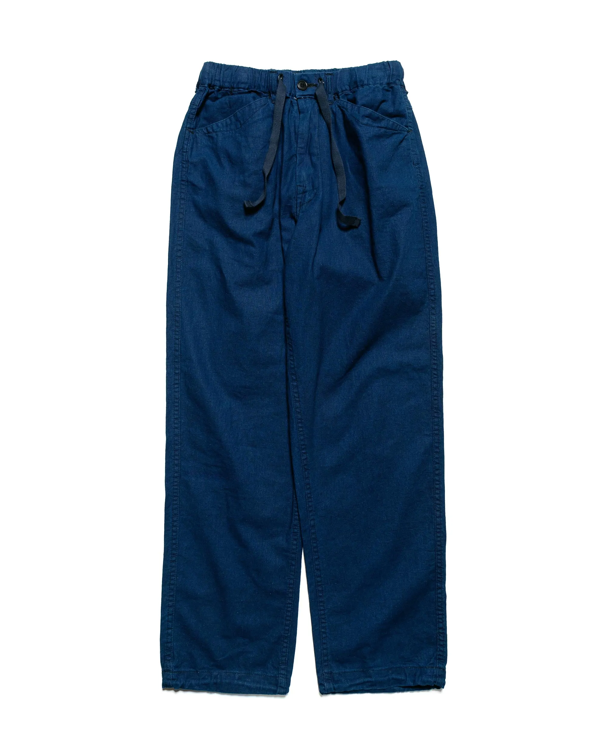 Post O'Alls E-Z Travail Pants Cotton/Linen Sheeting Indigo sold by Lost & Found