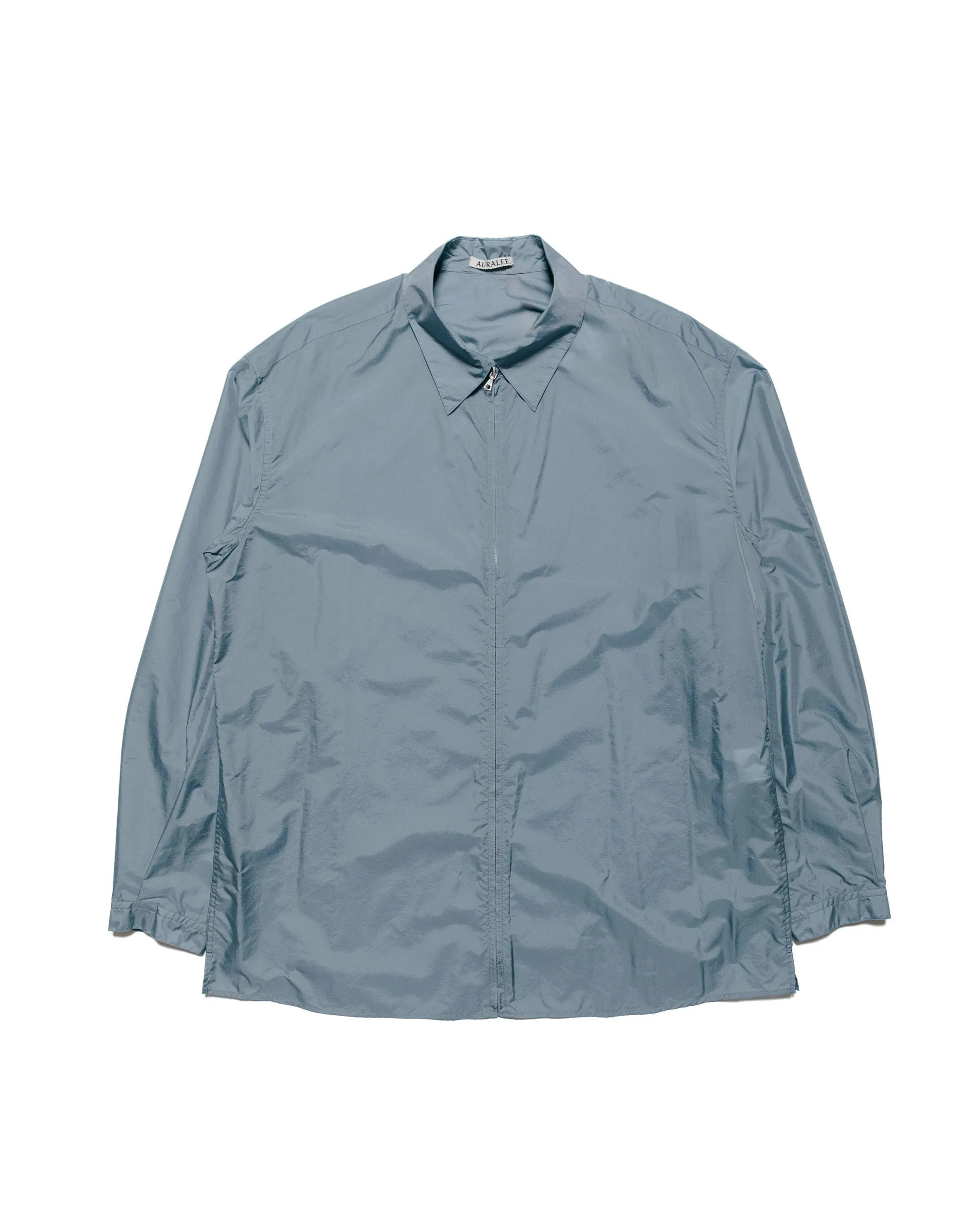 Auralee Light Nylon Zip Shirt Blue Gray sold by Lost & Found