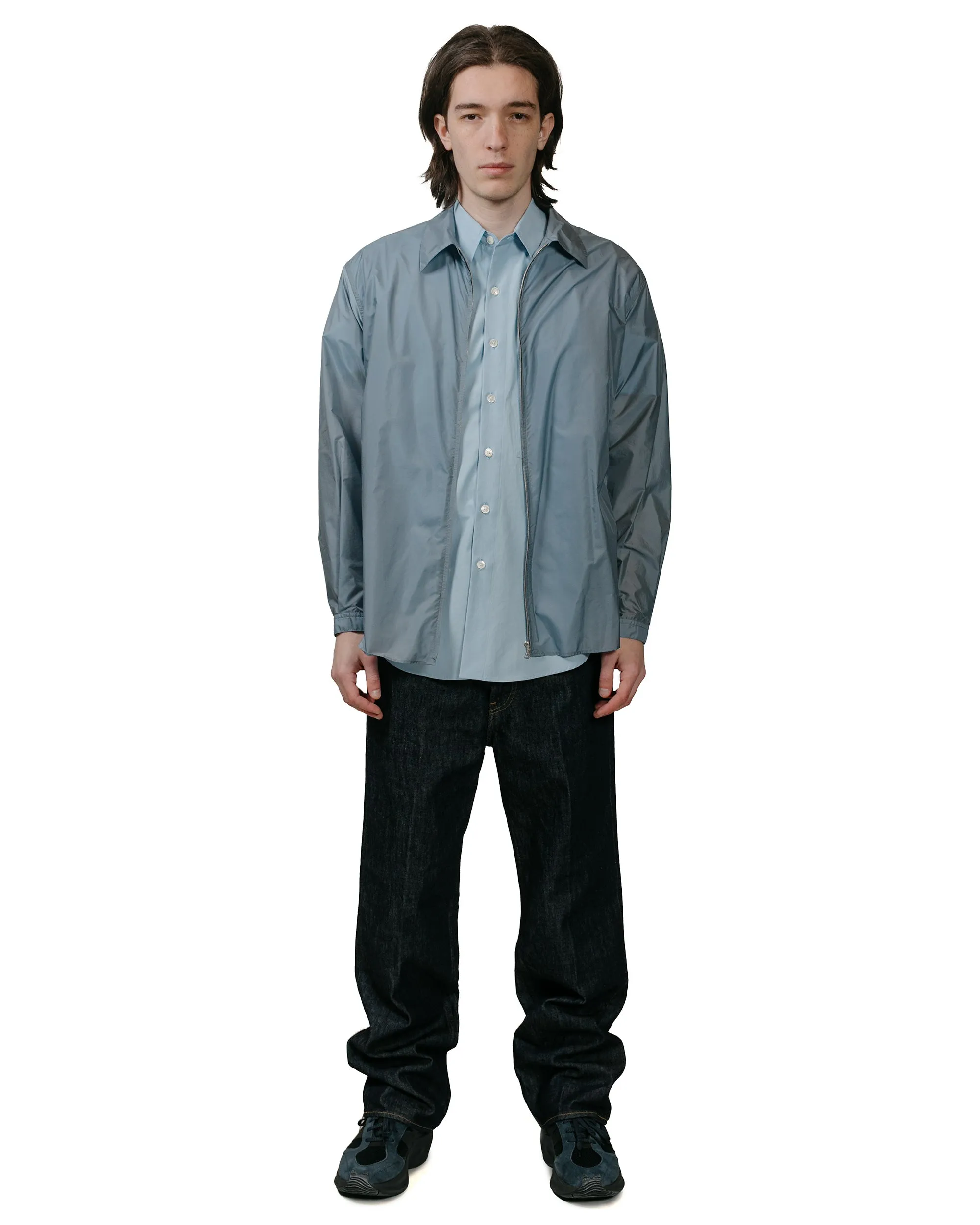 Auralee Light Nylon Zip Shirt Blue Gray sold by Lost & Found product image thumbnail 4