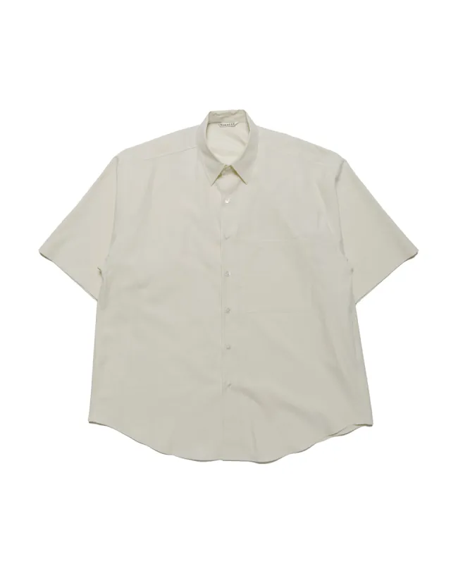 Auralee Washed Finx Twill Big Half Sleeved Shirt Light Yellow sold by Lost & Found